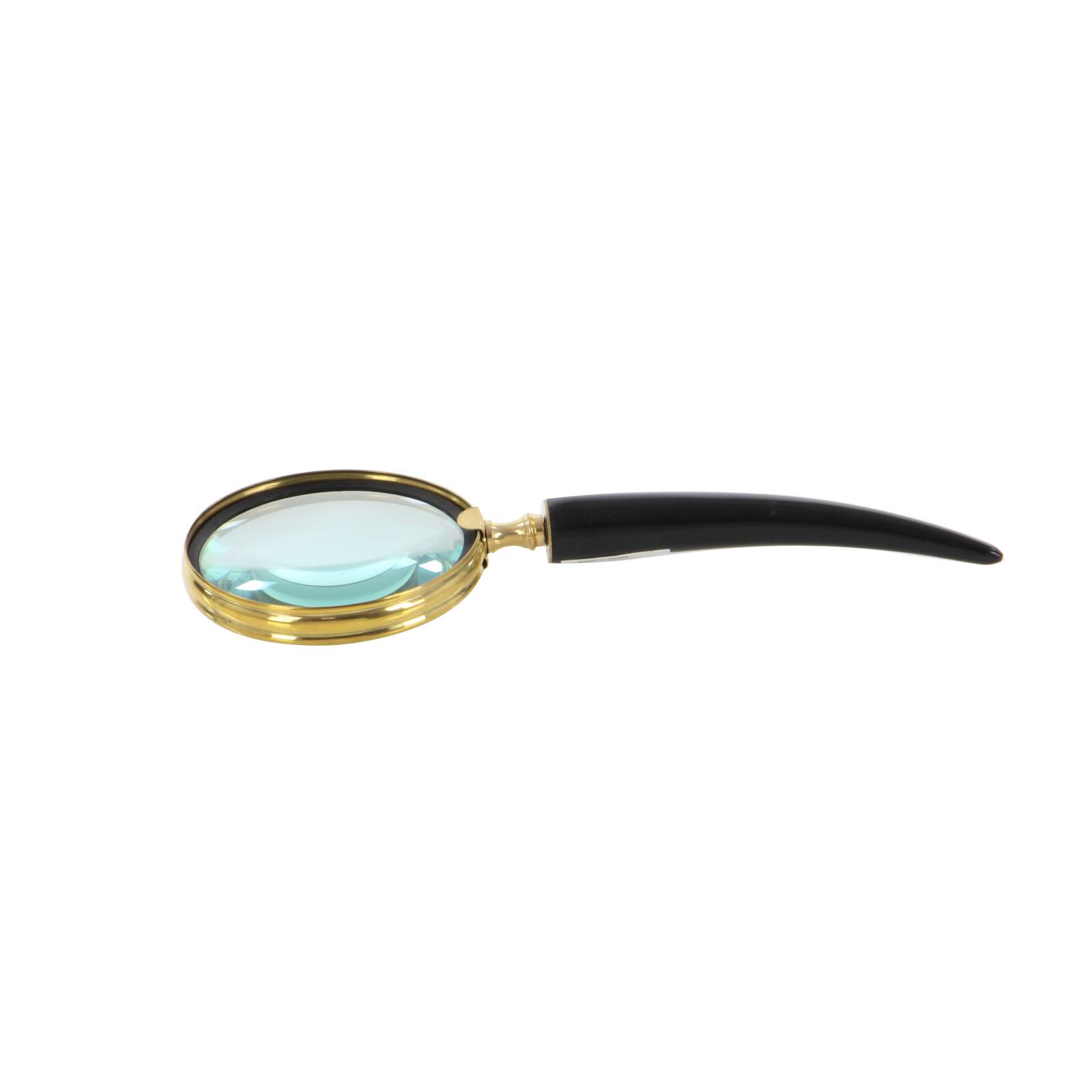 CosmoLiving by Cosmopolitan Set of 3" Black Metal Eclectic Magnifying Glass, 11" x 4"