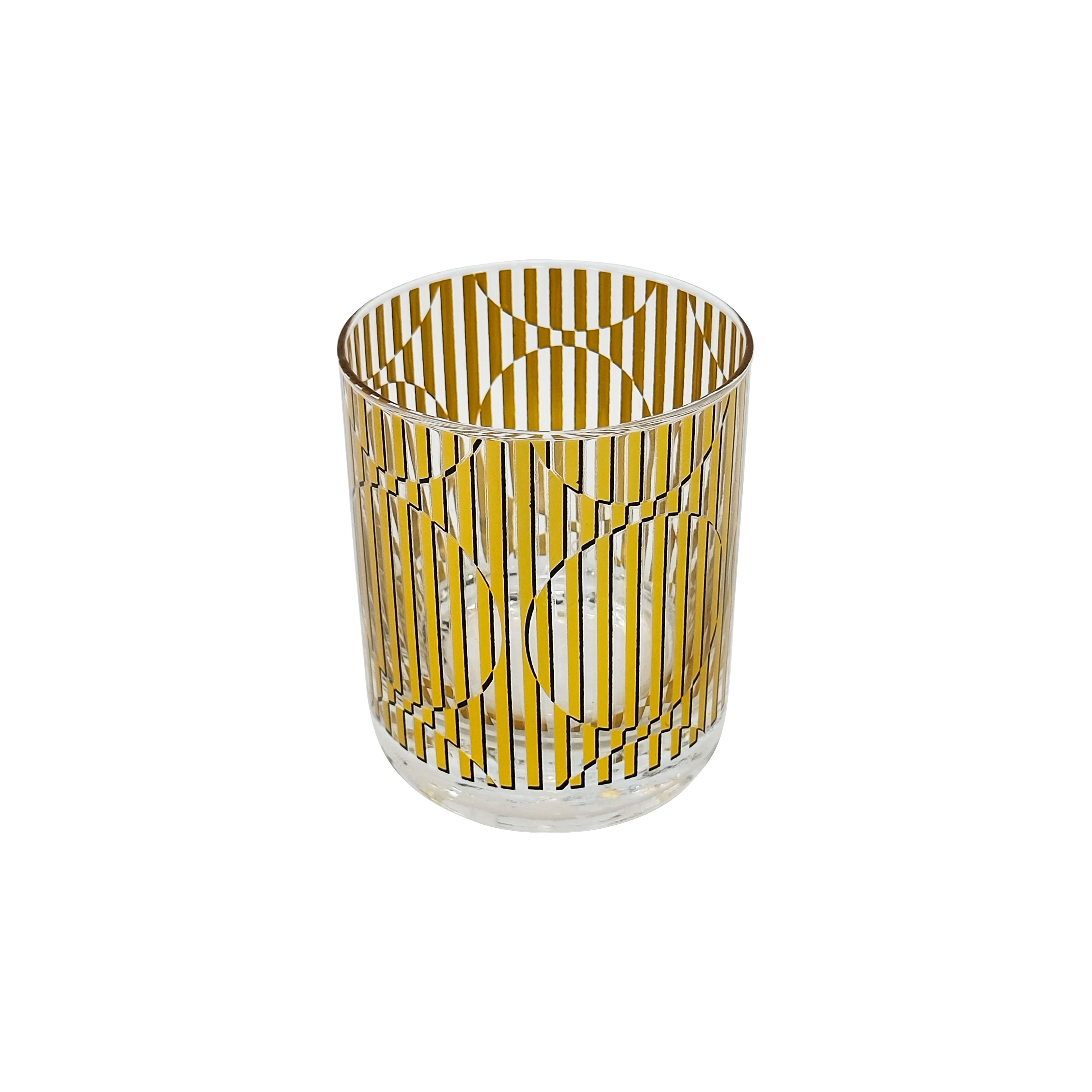 Jonathan Adler x Michaels 10.8oz. Gold Geometric Stripe Glass Cup