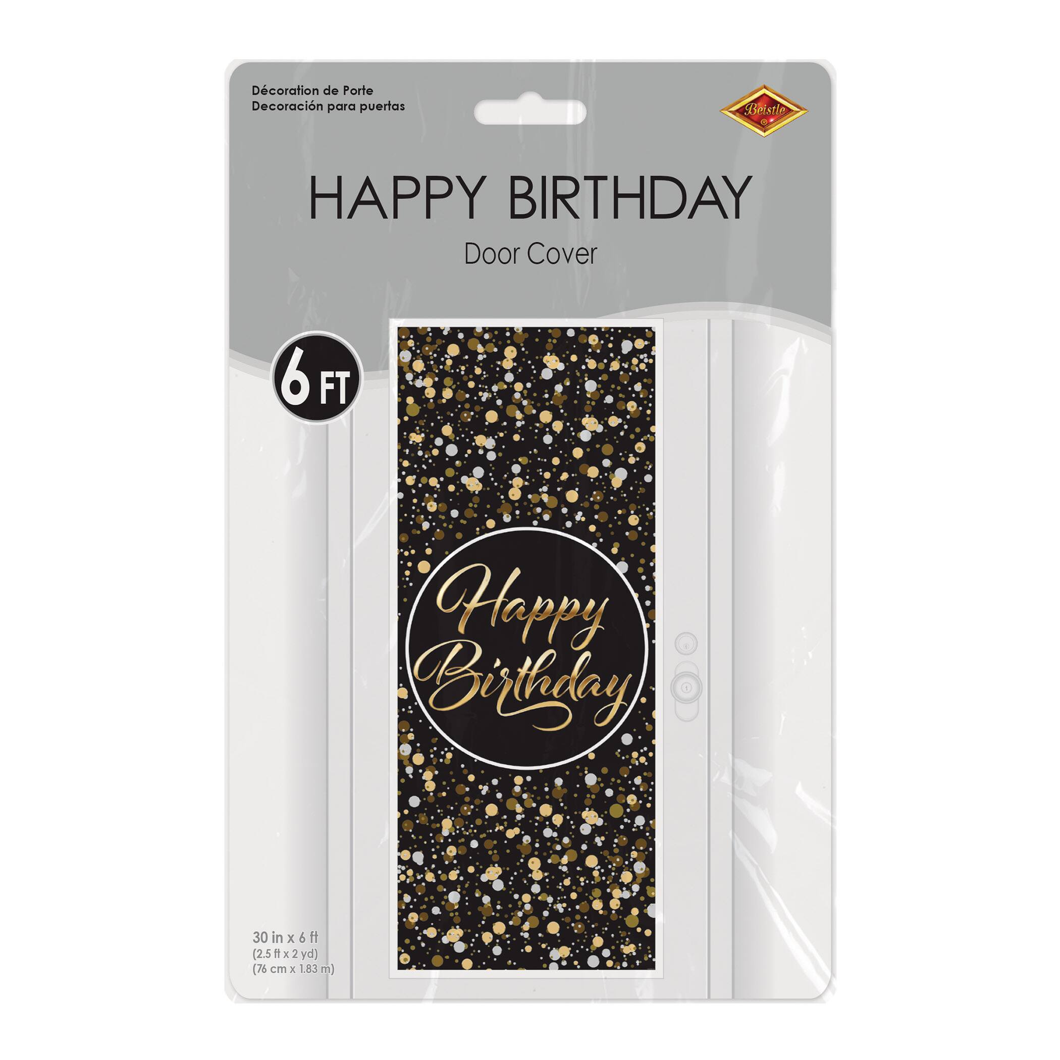 Beistle 30" x 6ft. Black Happy Birthday Door Covers, 2ct.