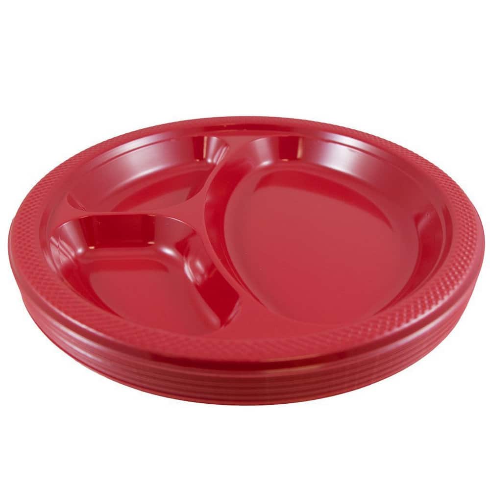 JAM Paper 10.25" Divided Plastic Party Plates