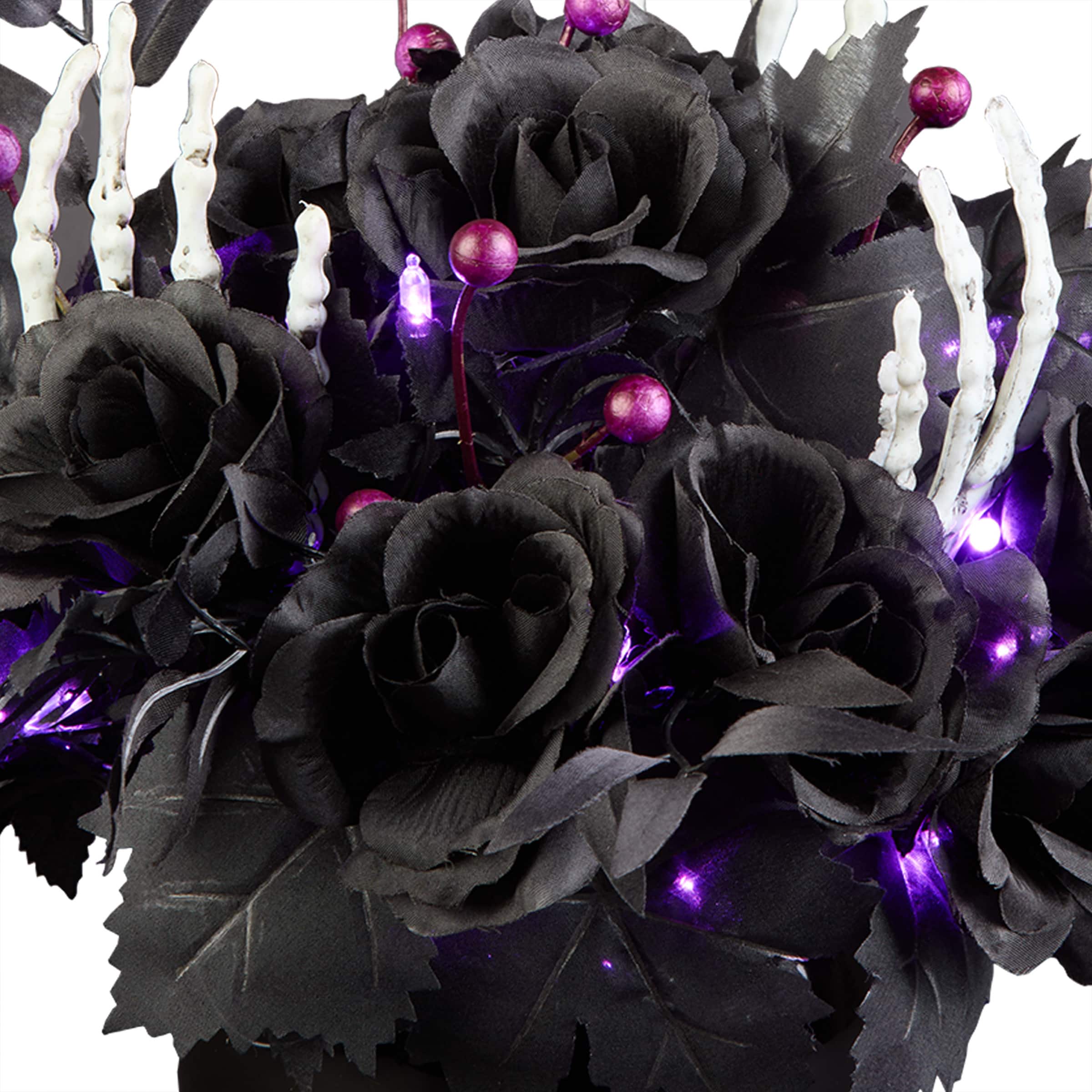 19" Bad to the Bone LED Halloween Centerpiece in Black Cauldron