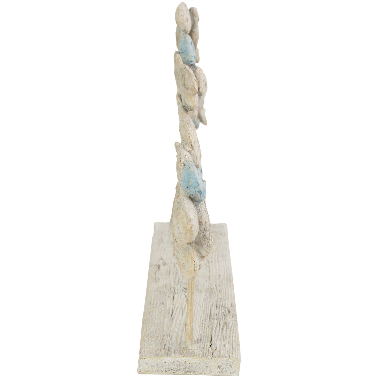 24" Light Blue Ombre Textured Polystone Fish Swimming Sculpture with Stand