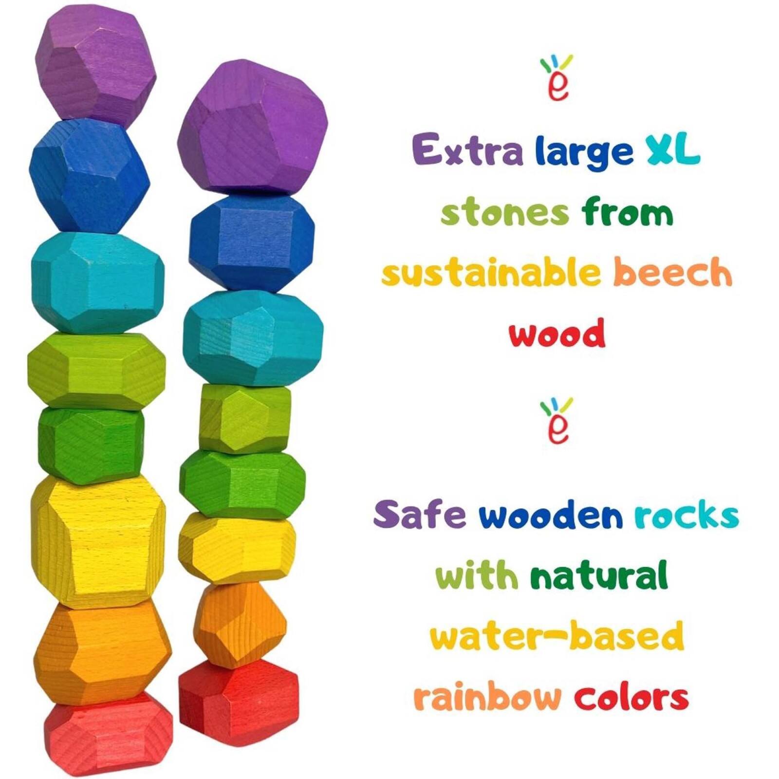 Extasticks Stackalino Wooden XL Balancing Stacking Rocks