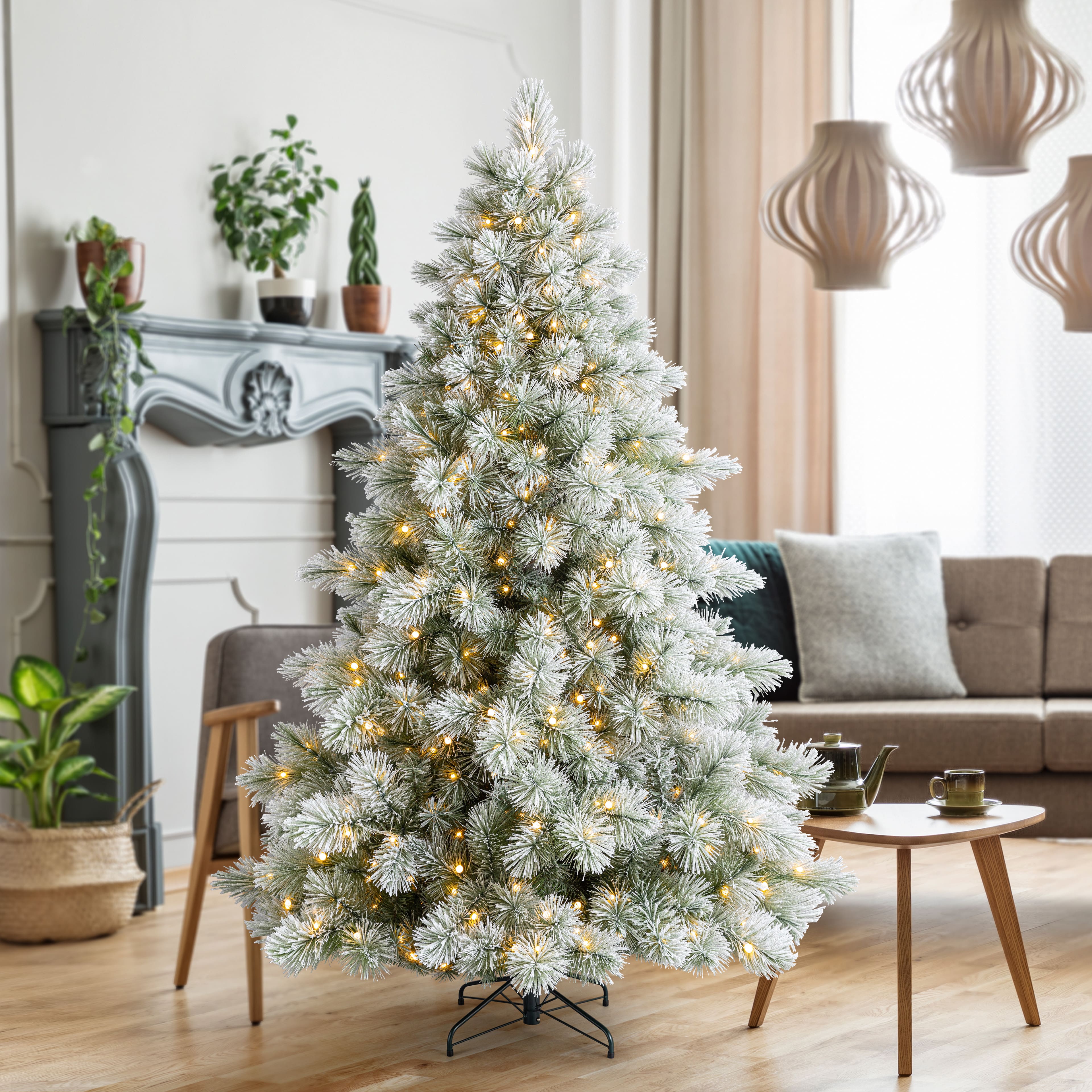 7.5ft. Pre-Lit Snowberry Pine Artificial Christmas Tree, Quick Set® Colour Changing G9 & G15 LED Lights by Ashland®