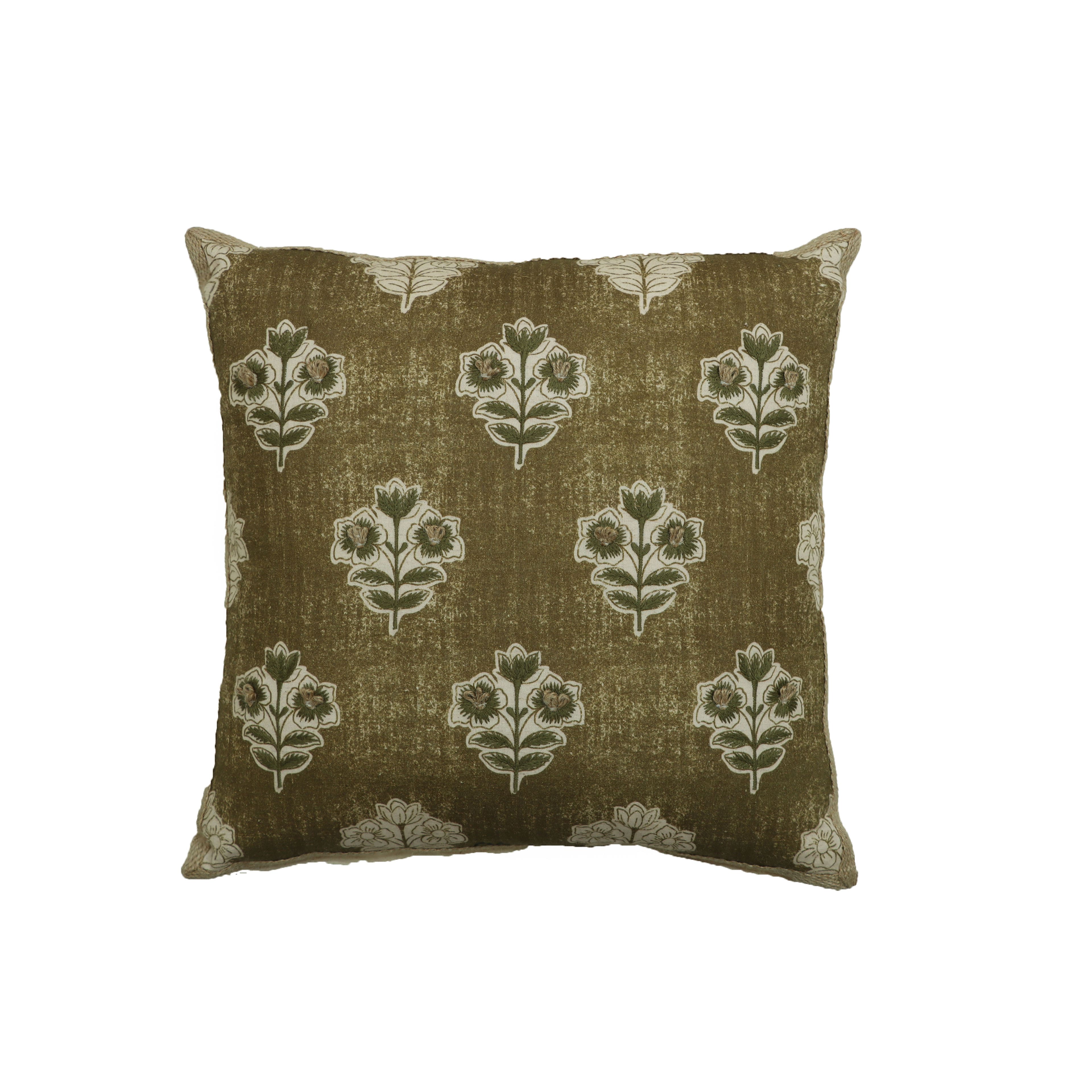 18" Green Floral Pillow by Ashland®