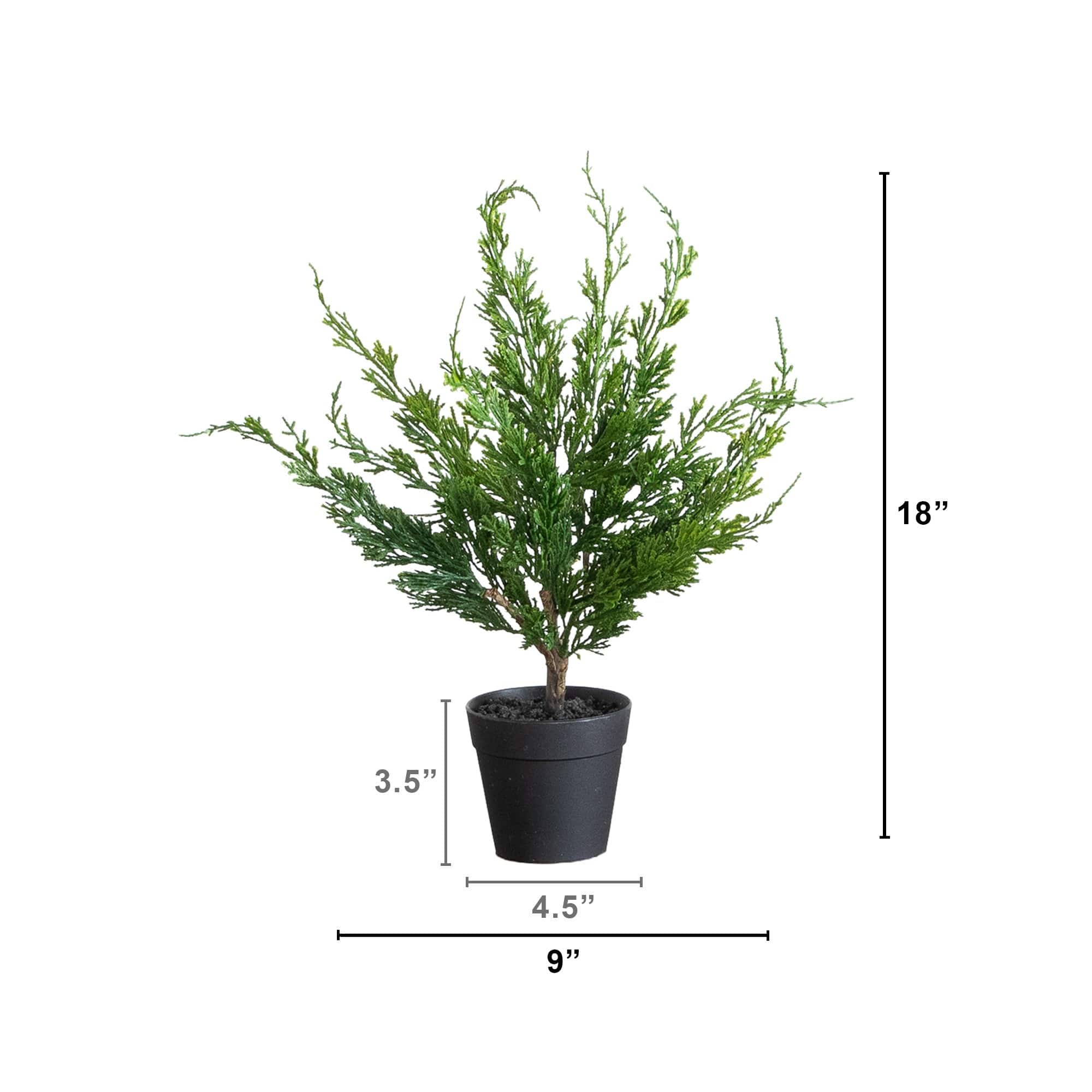 Nearly Natural 18" Unlit Green Artificial Real Touch Winter Mini Cypress Trees, 2ct.