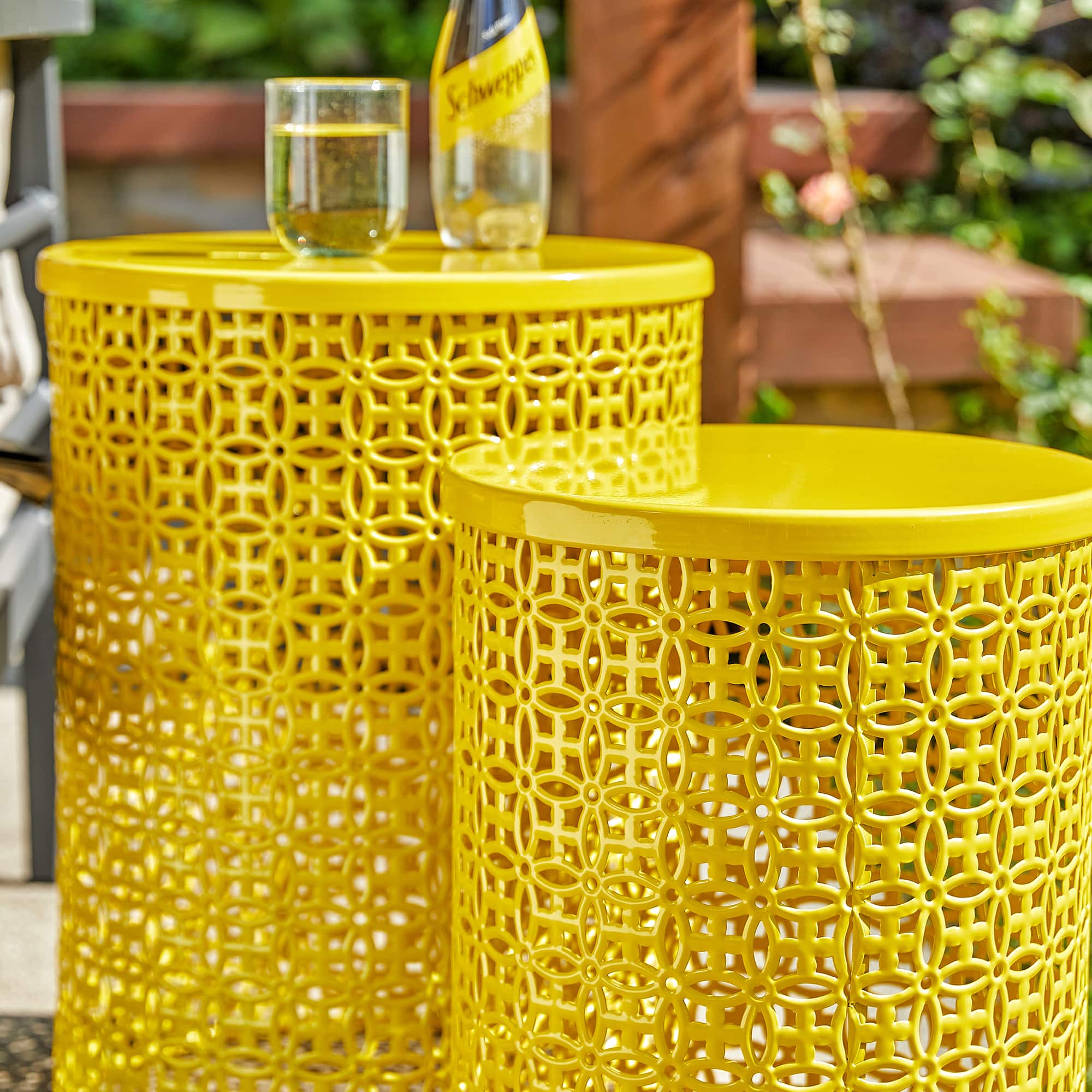 Glitzhome® Multi-Functional Metal Accent Table Set