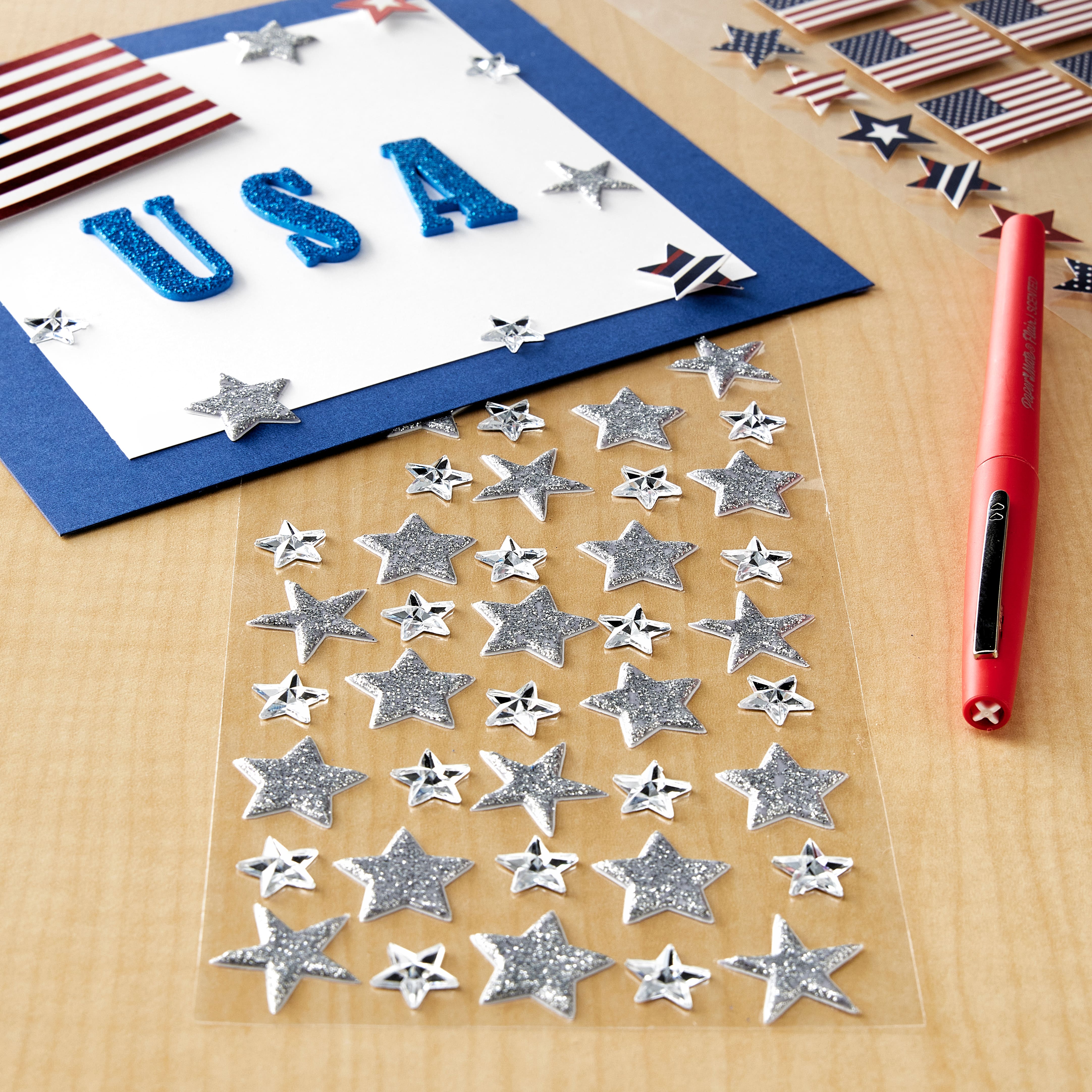 12 Packs: 45 ct. (540 total) Silver Glitter Star Stickers by Recollections™