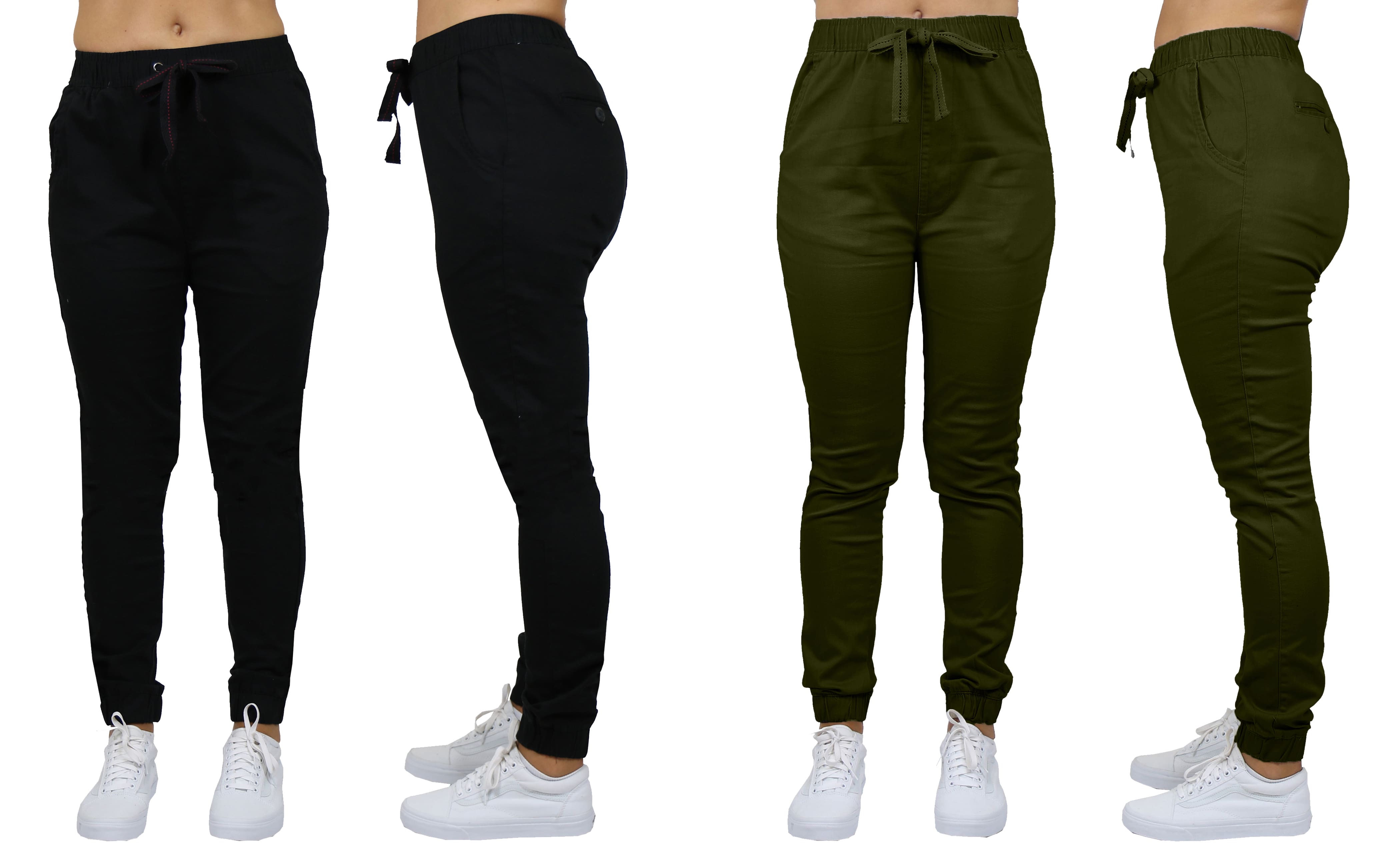 Galaxy By Harvic Loose Fit Stretch Twill Women's Joggers 2 Pack