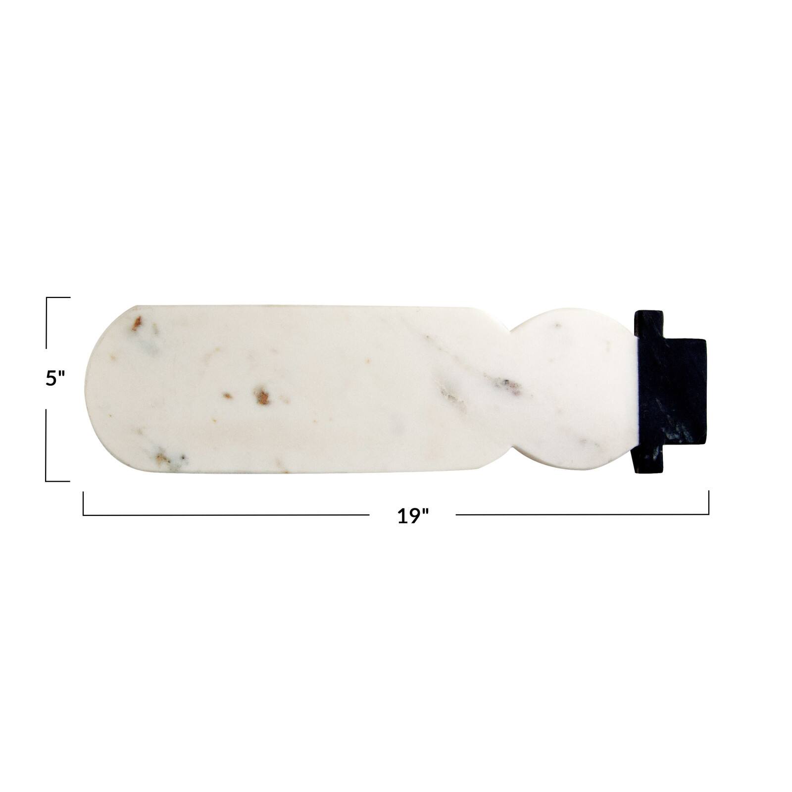 Hello Honey® 19" White & Black Marble Snowman Shaped Cheese & Cutting Board