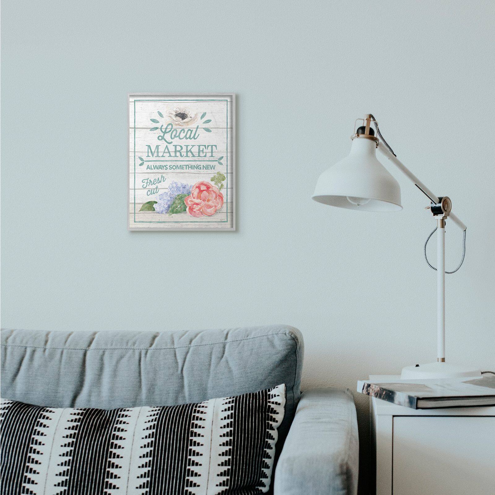 Stupell Industries Local Market Gray Framed Wall Art