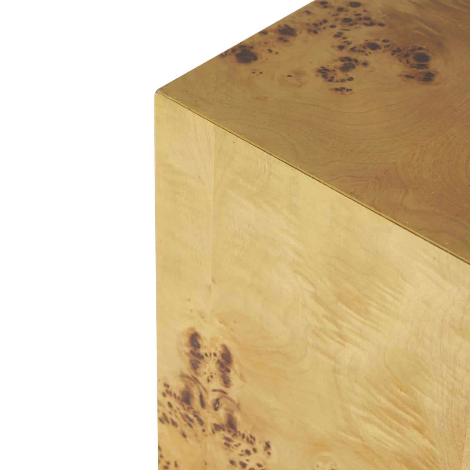 23" Brown Square Cube Accent Table with Wood Grain Patterns