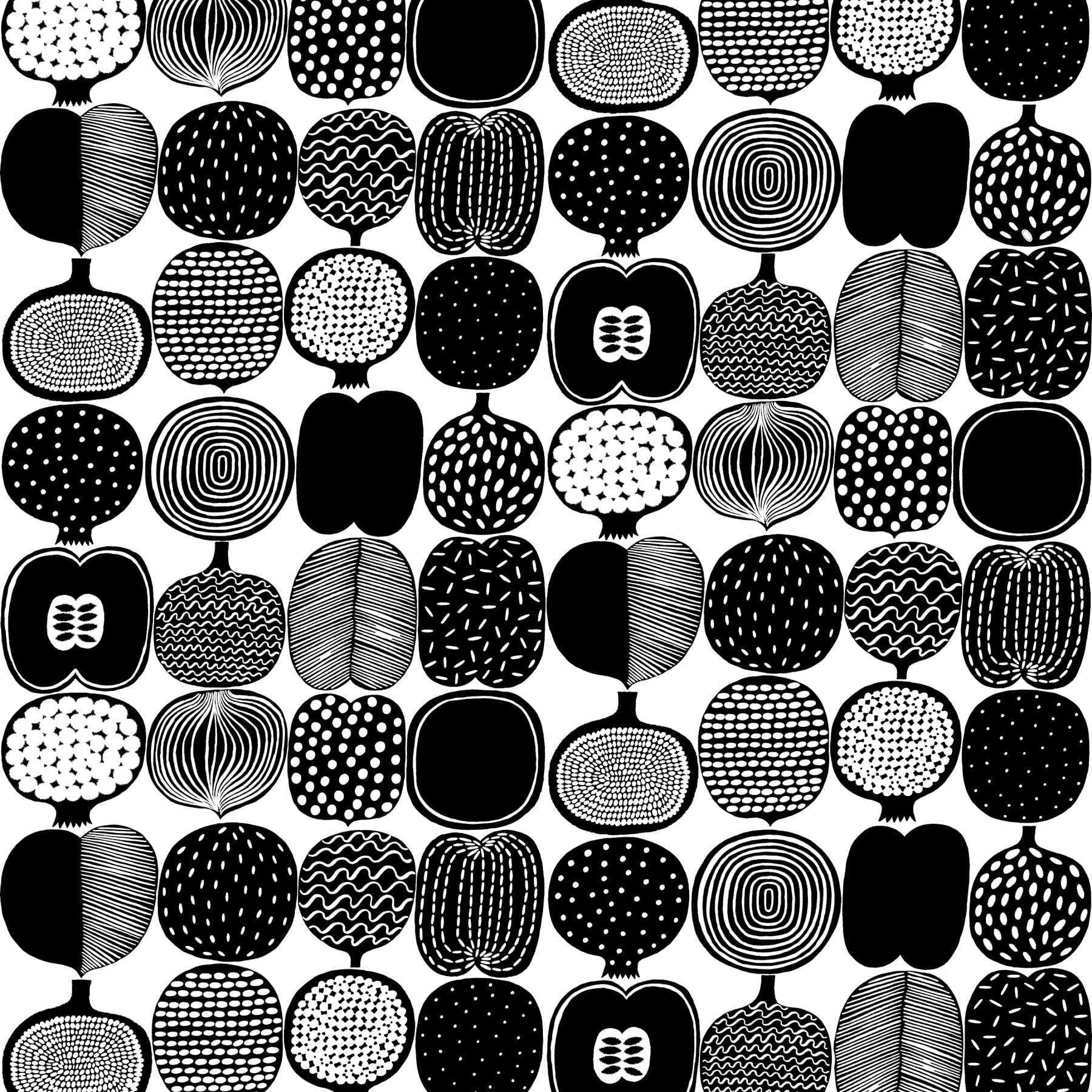 Brewster Marimekko Black & White Kompotti Peel & Stick Wallpaper