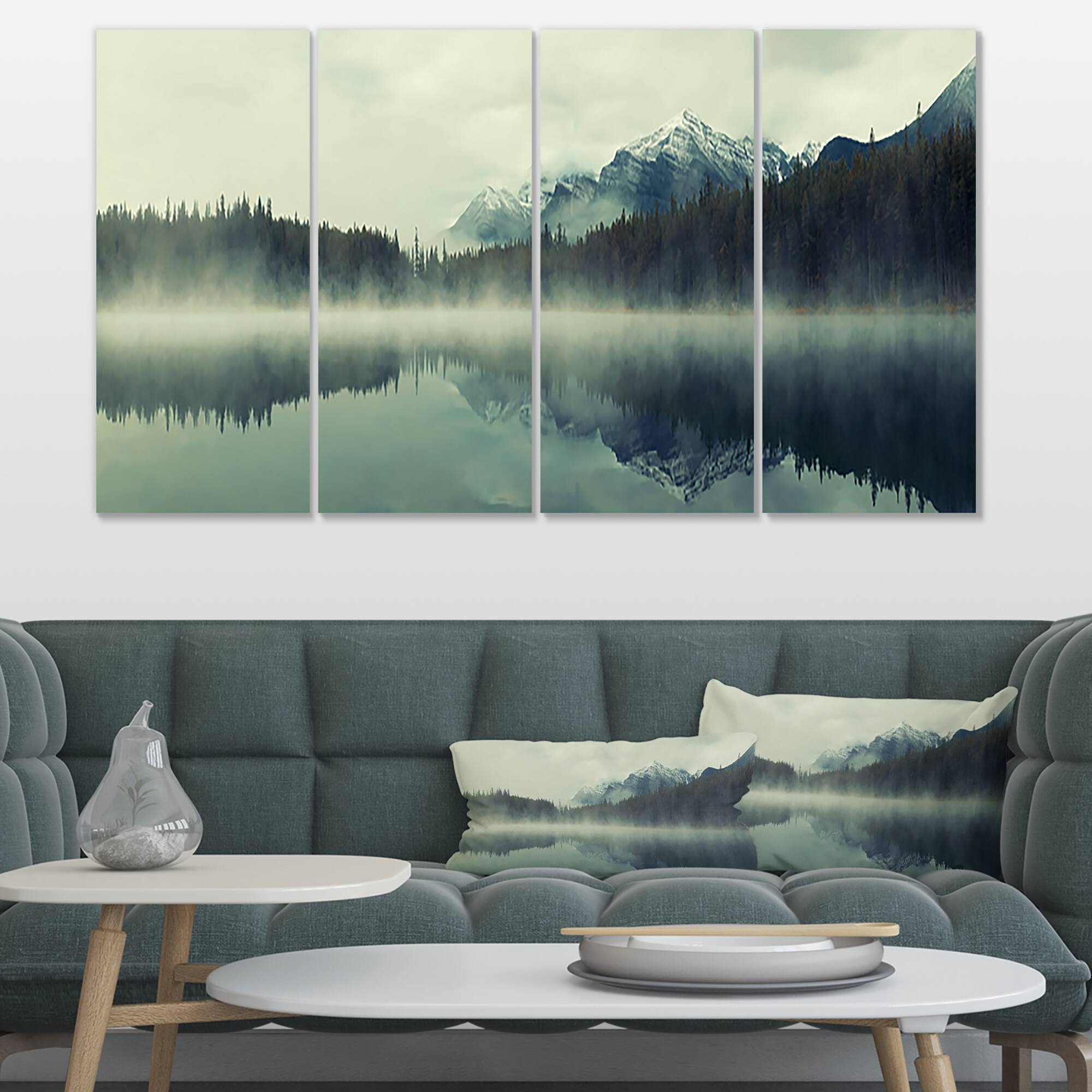 Designart - Lake Herbert in Foggy Morning