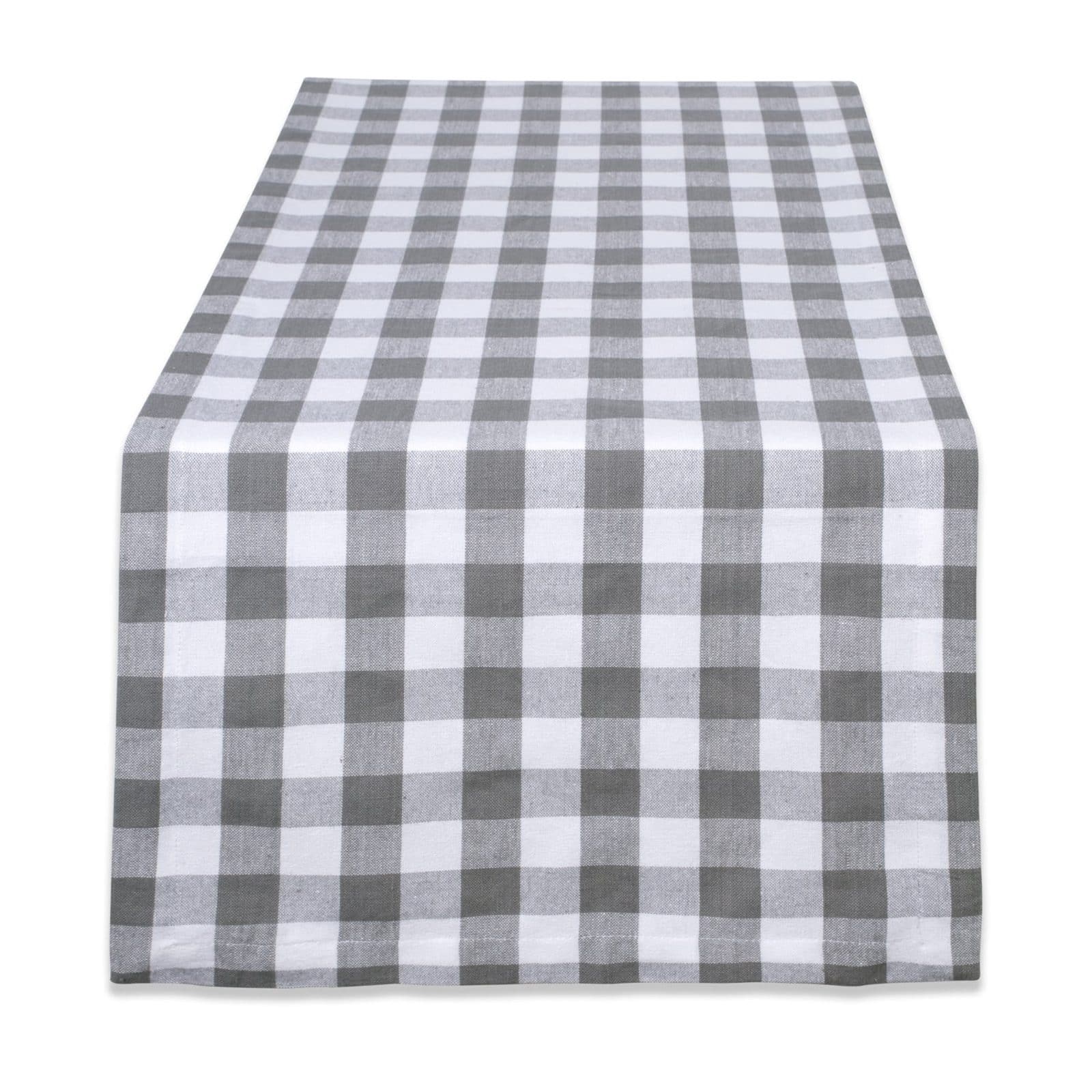 DII® 72" Gray & White Checkers Table Runner