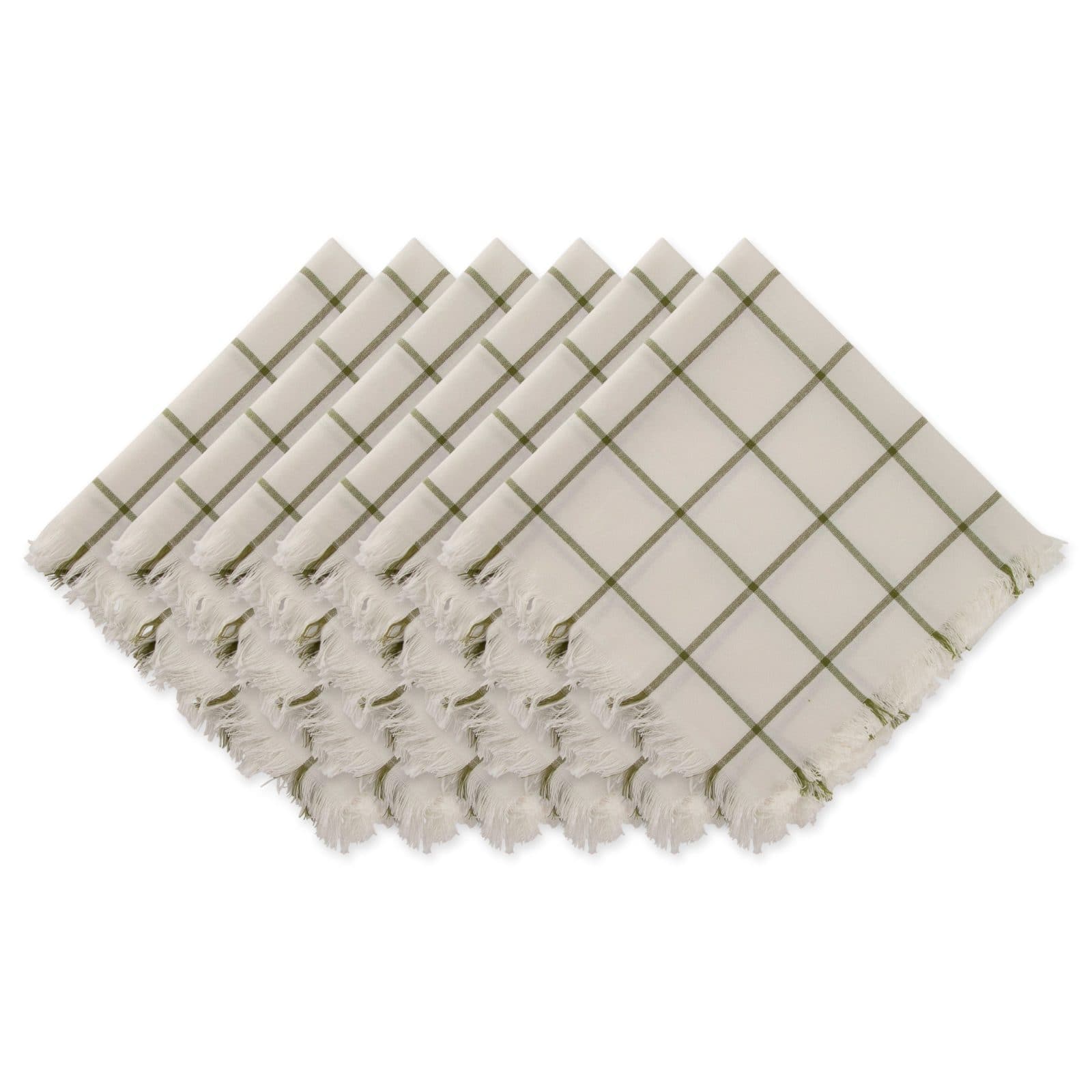 DII® Ventana Green Check Fringed Cloth Dinner Napkins, 6ct.