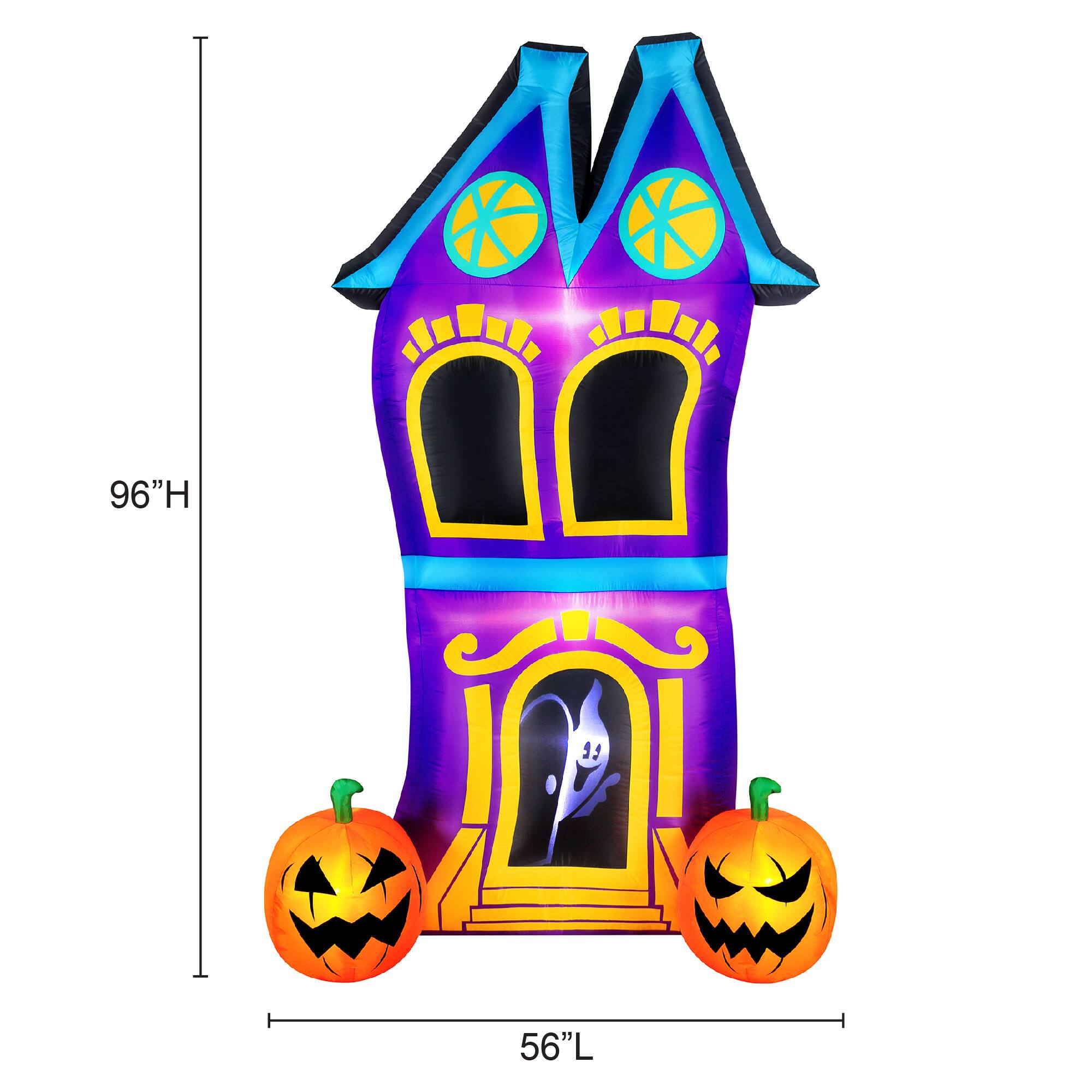 8ft. Airflowz Inflatable Halloween Haunted House with Projection Silhouette