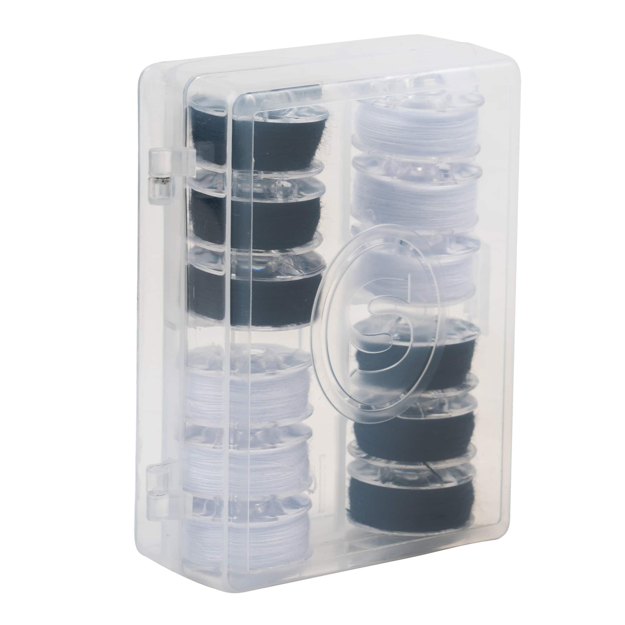 SINGER® Class 66 Sewing Bobbin & Storage Rings Set, Black & White