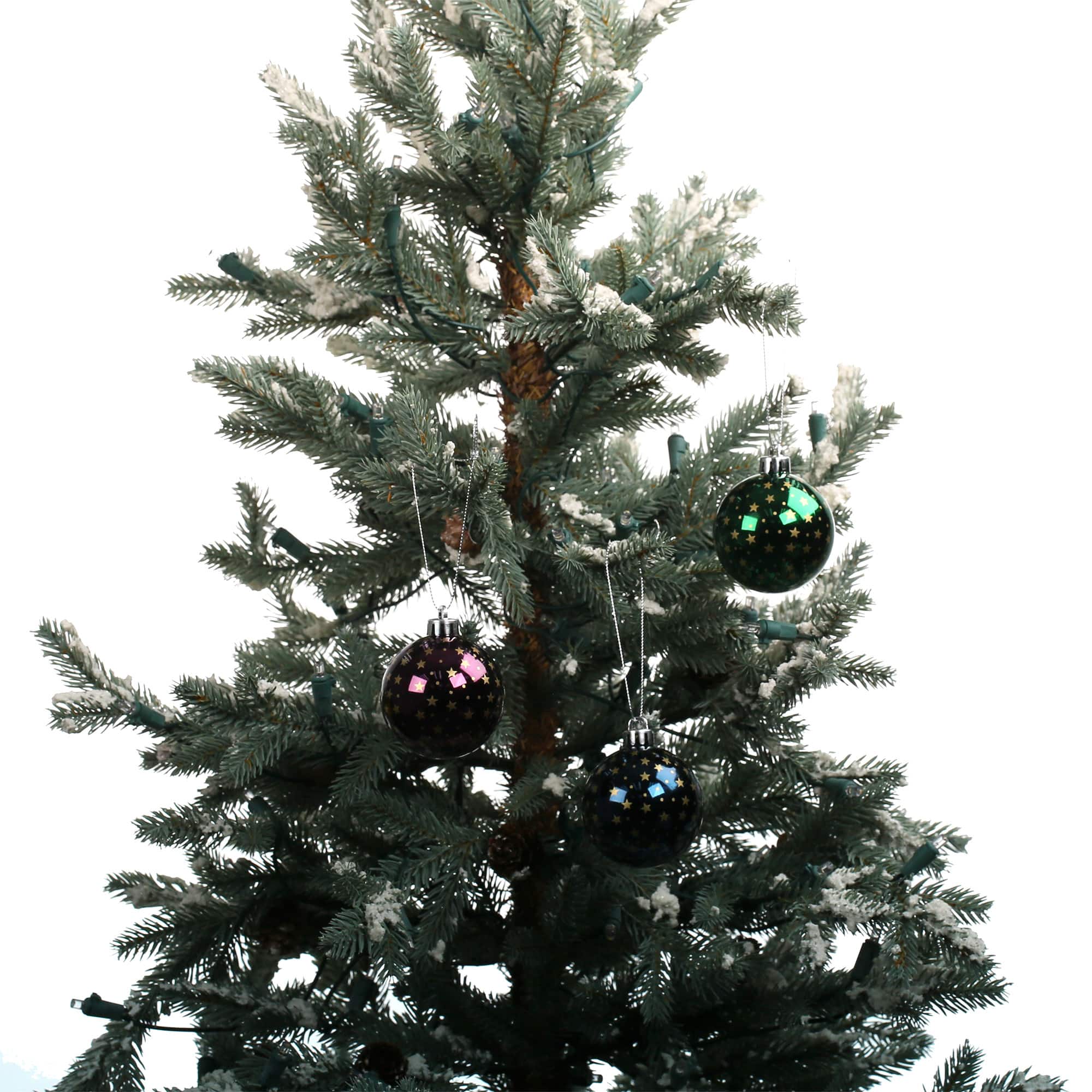 5 Pack 57mm Purple, Green & Blue Star Shatterproof Ball Ornaments by Ashland®