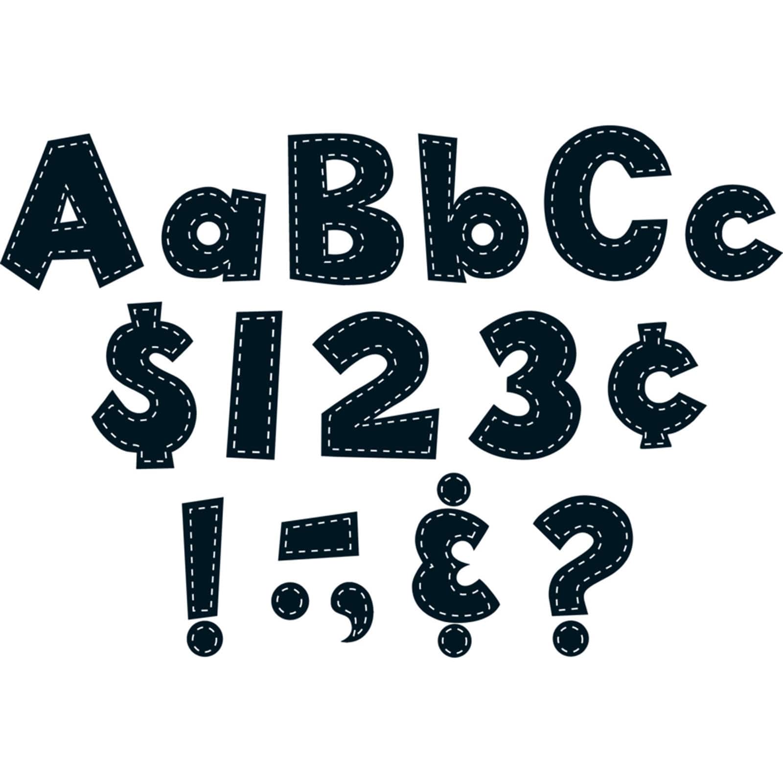 Teacher Created Resources Fun Font Letters, Black Stitch 