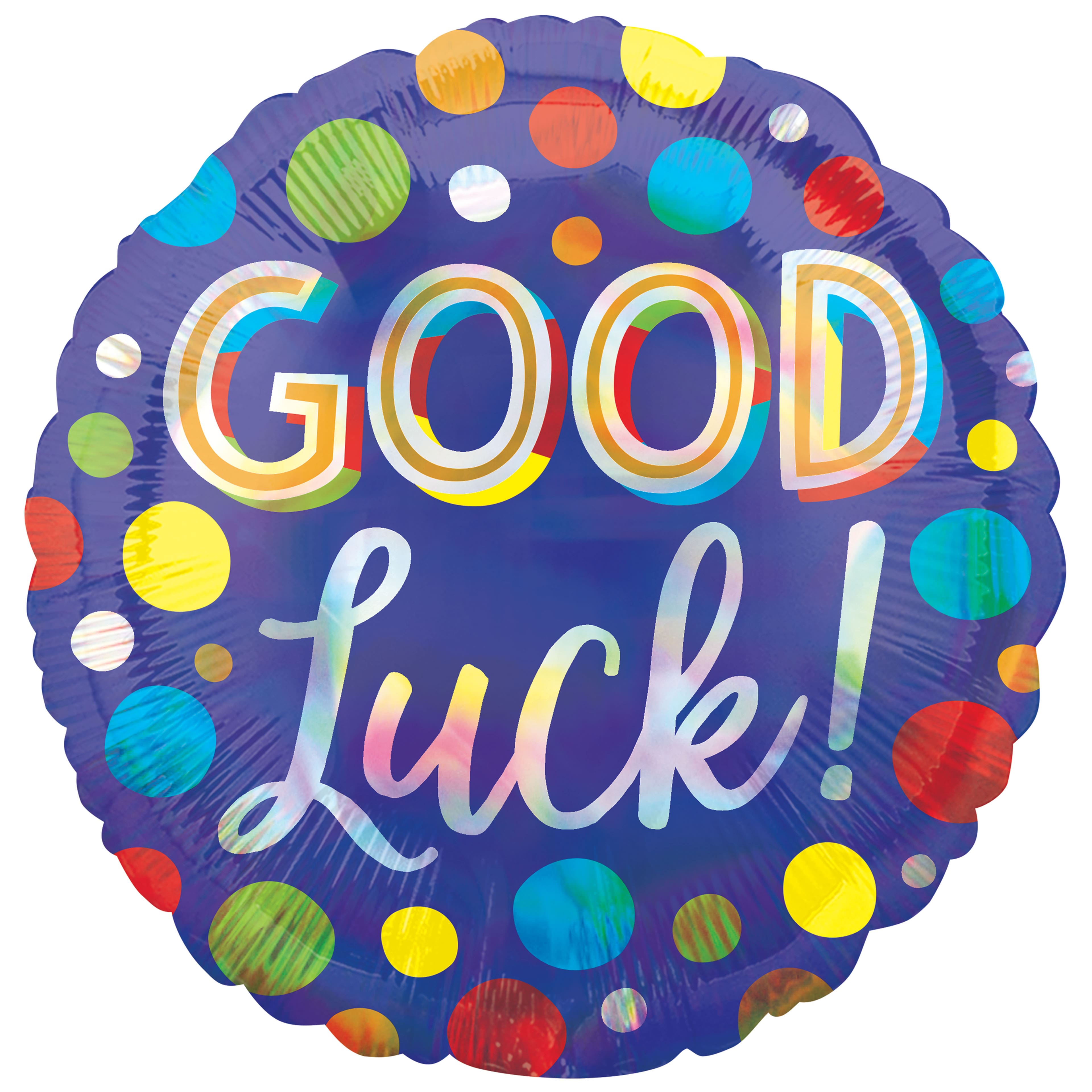 18" Good Luck Dots Foil Balloon