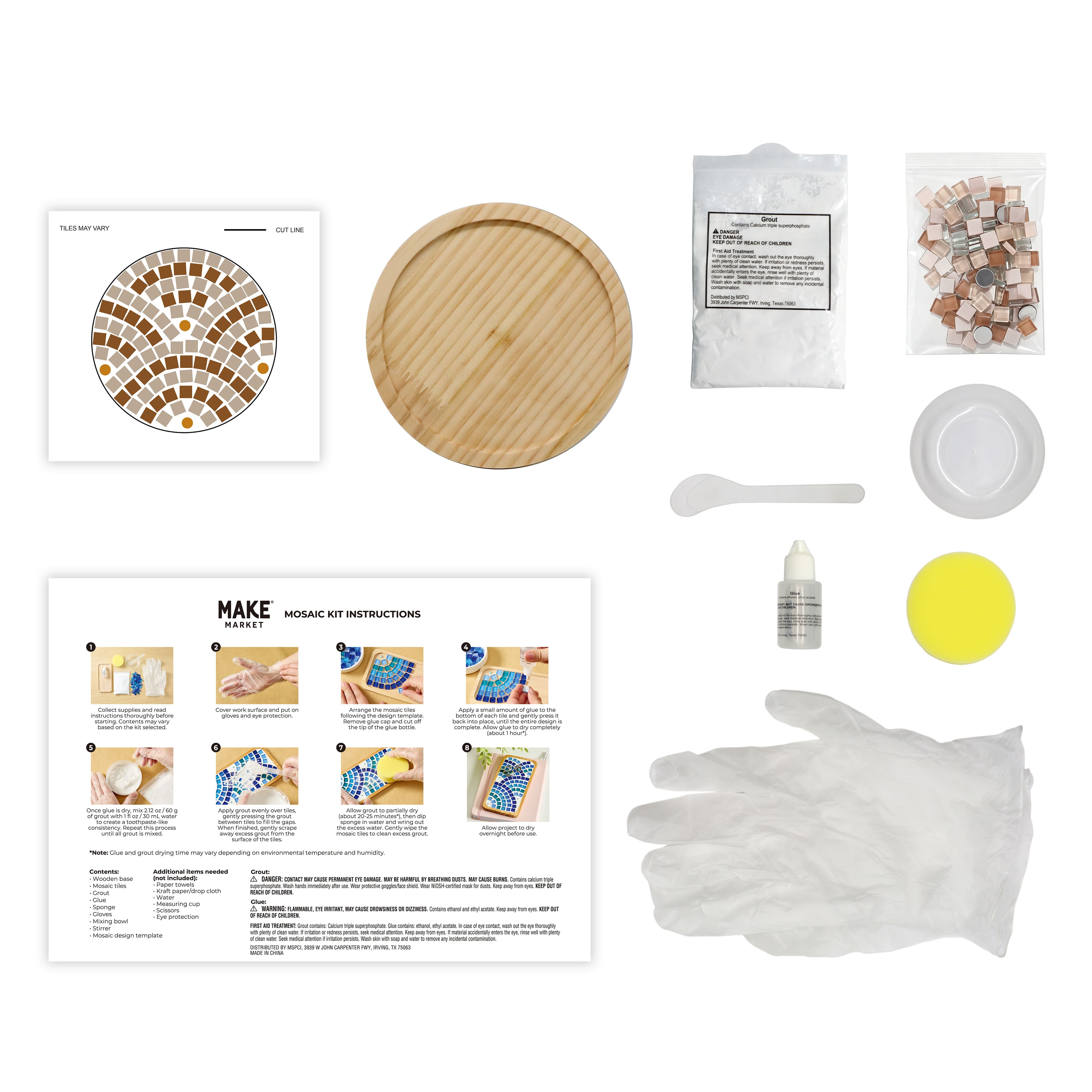 6" Round Trivet Neutral Mosaic Kit by Make Market®