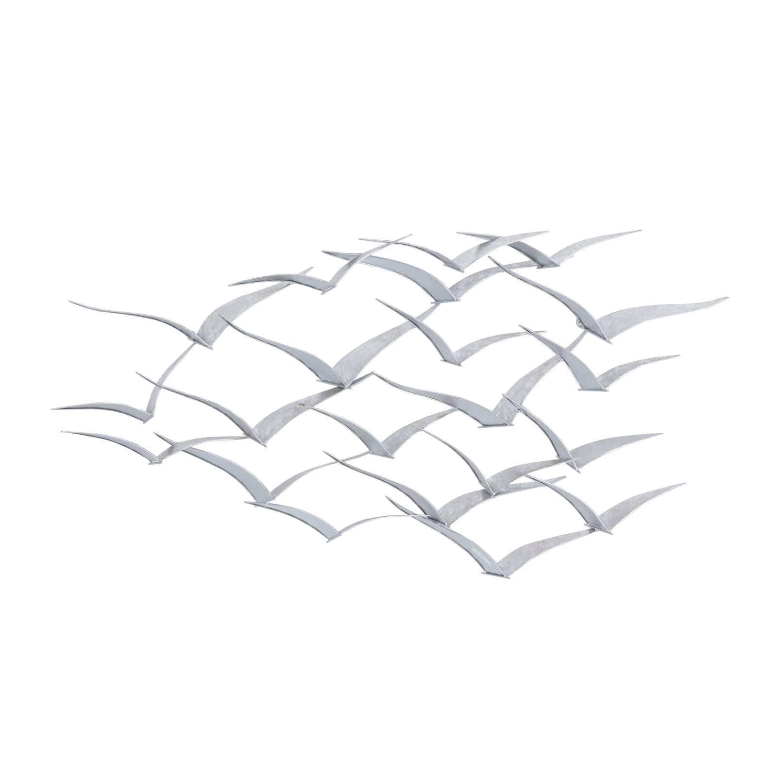 Silver Metal Contemporary Wall Decor, 25" x 48" x 3"