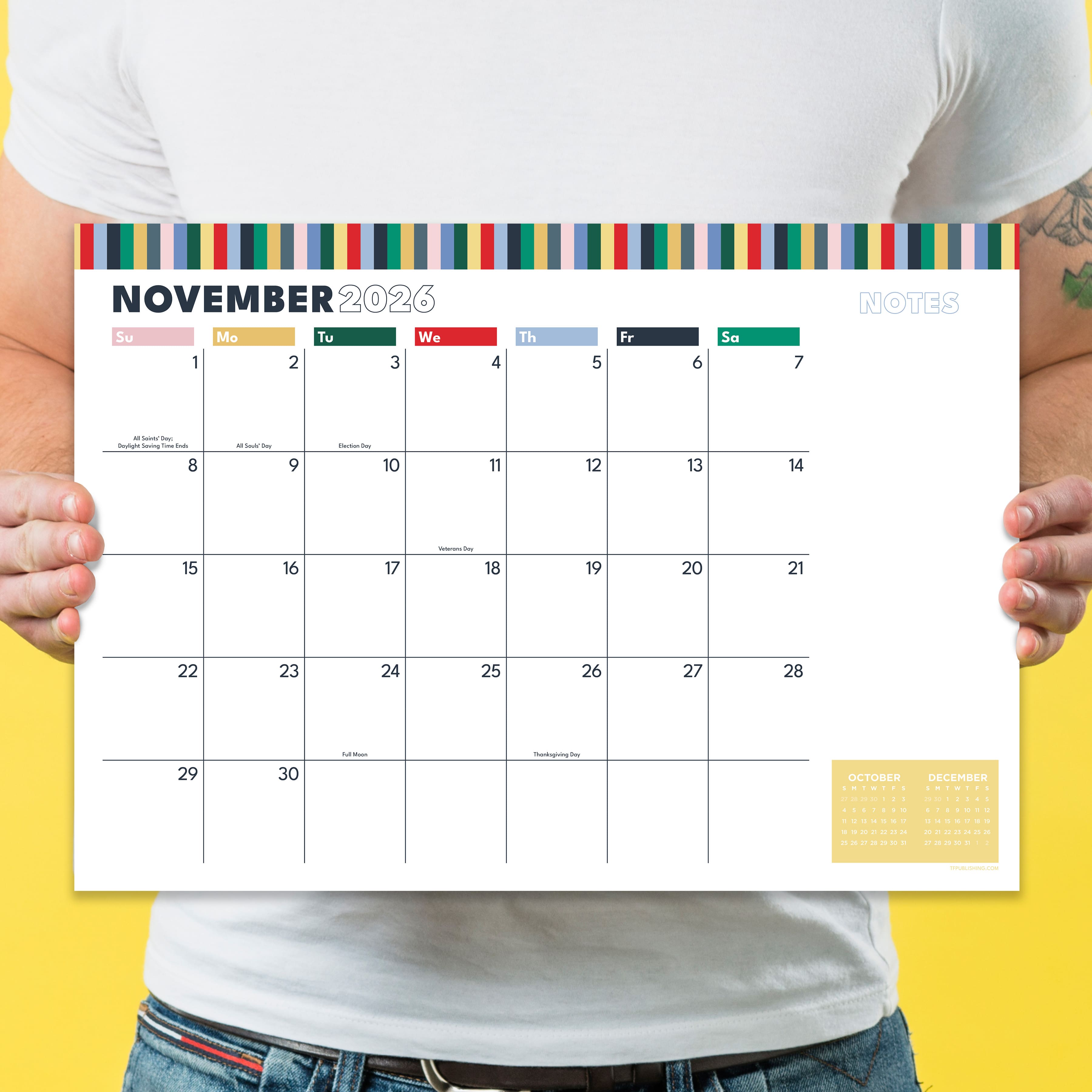 TF Publishing 2026-27 Long Weekend Desk Pad Monthly Blotter Calendar