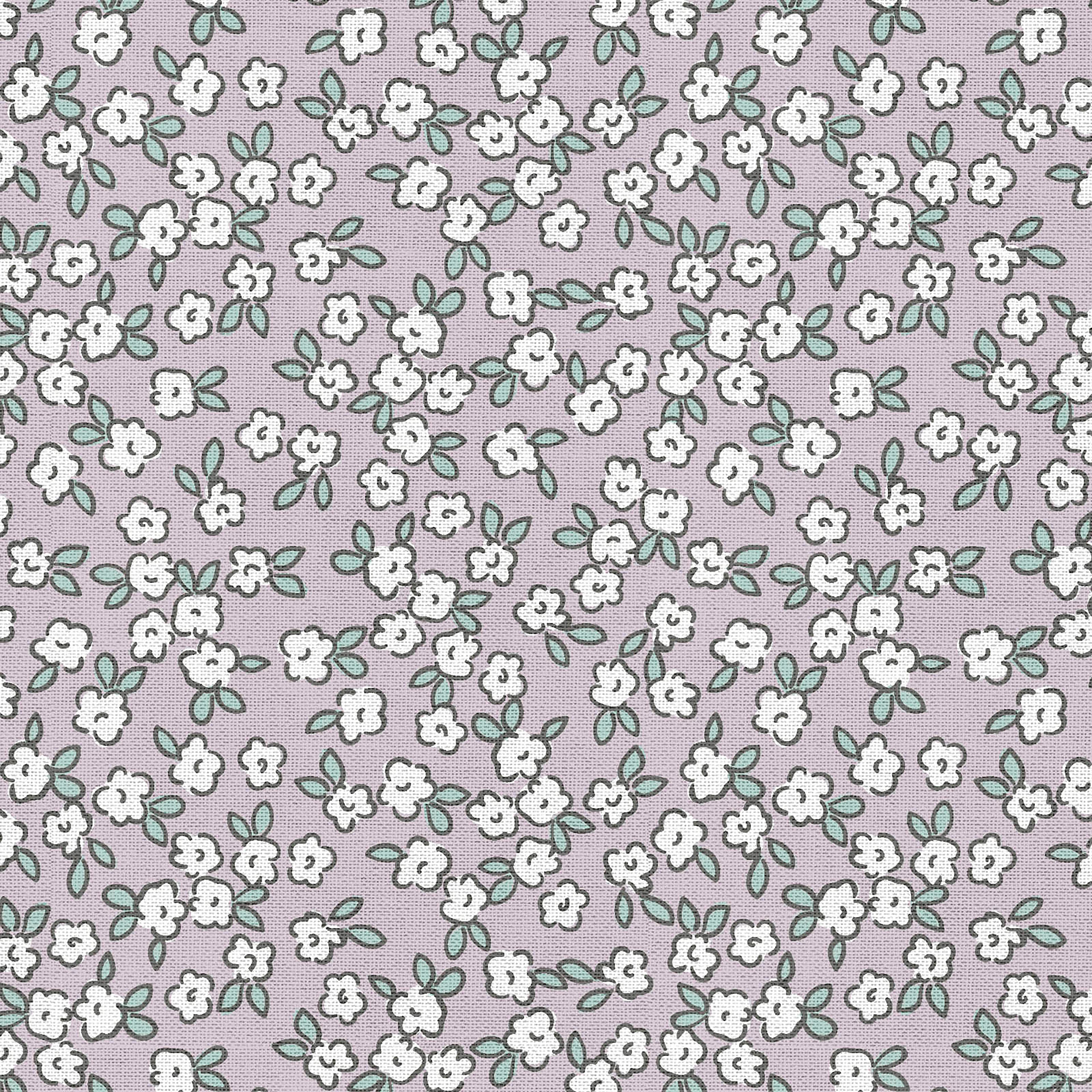 Fabric Editions Purple Peekaboo Blooms Cotton Fabric