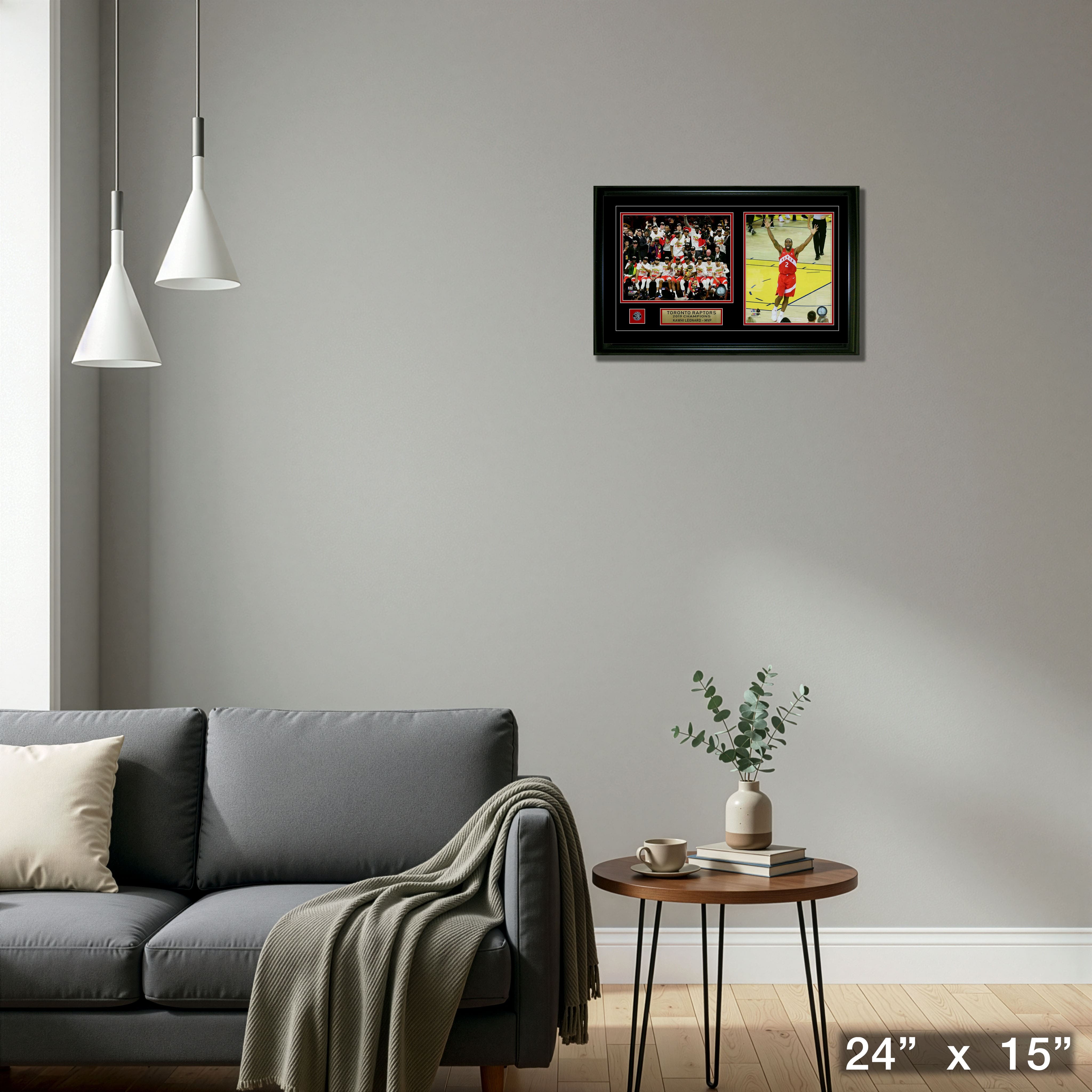 Toronto Raptors Framed Double 8" x 10" 2019 World Champion Photos 24" x 15"