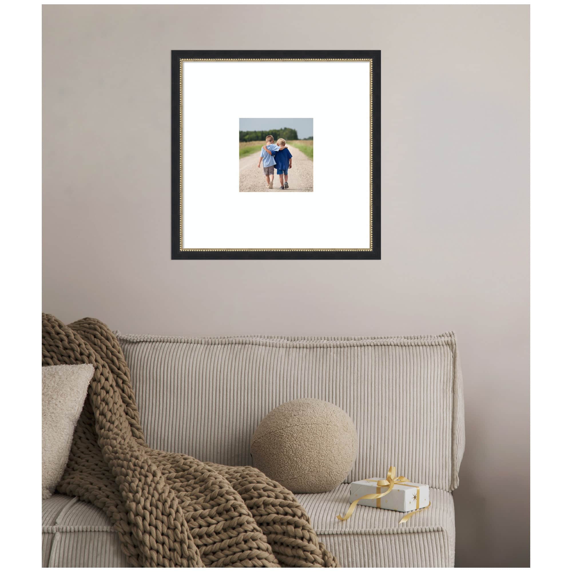 Kate and Laurel Belmont Black Photo Frame with Mat