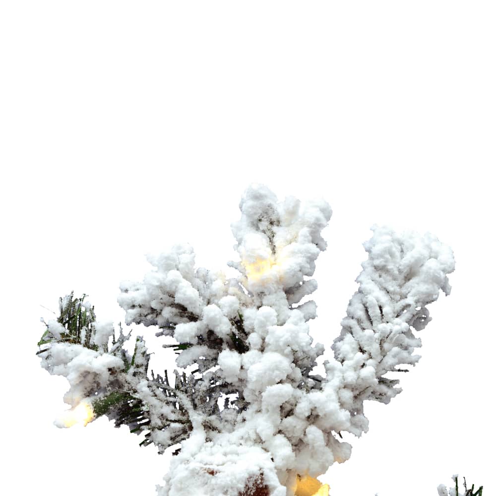 4ft. Pre-Lit Flocked Spruce Artificial Christmas Tree, Warm White Dura-Lit® Lights