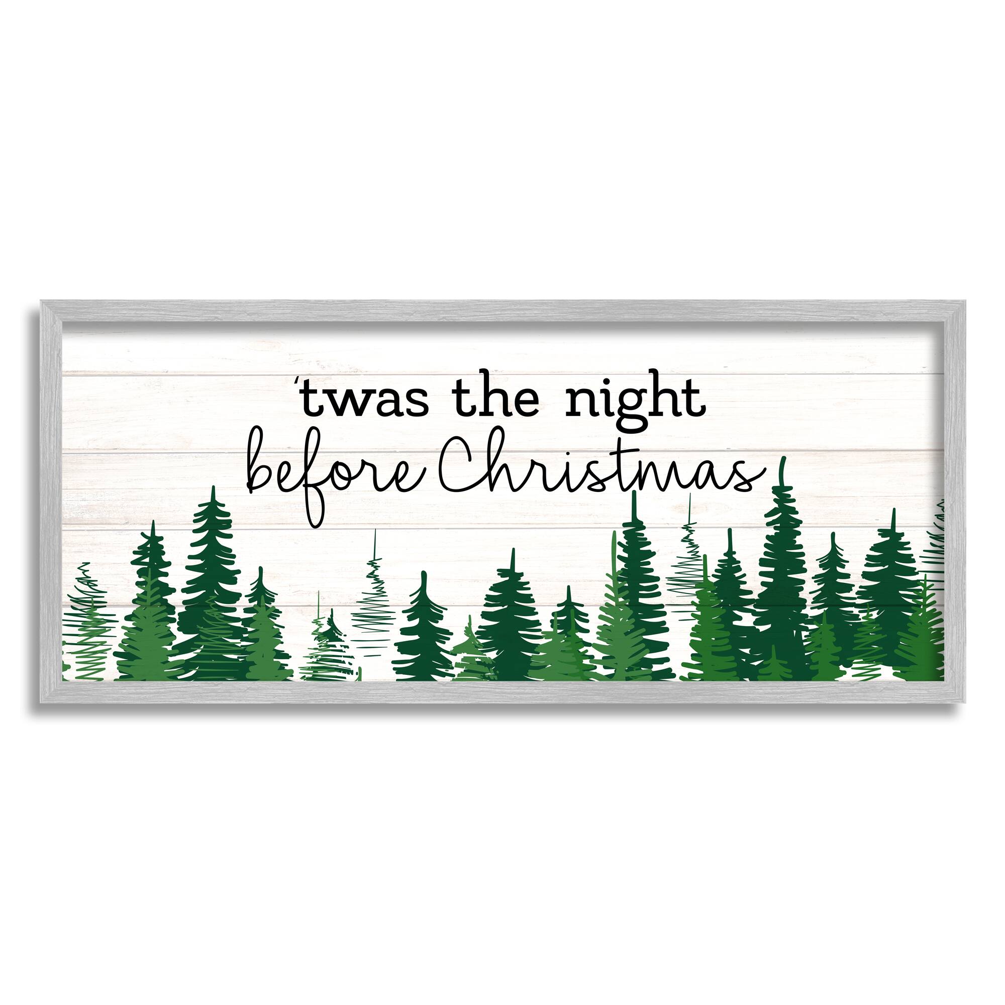 Stupell Industries Night Before Christmas Trees Framed Giclée Art