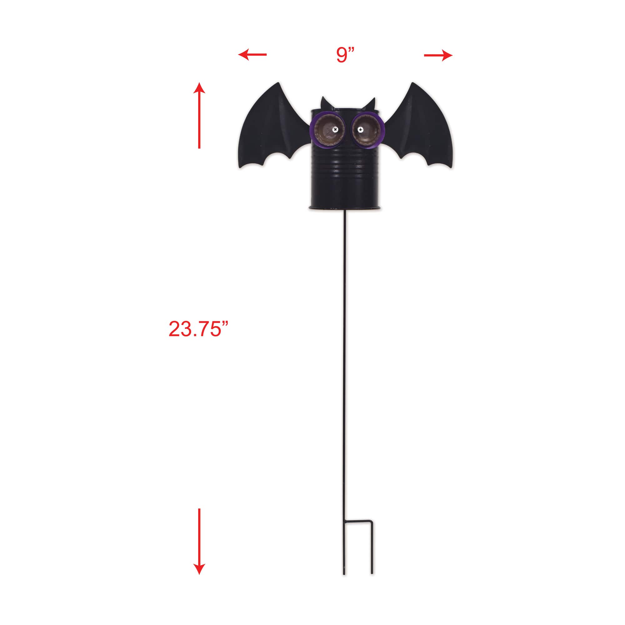 Sunset Vista Designs® 23.75" Whimsical Peepers Bat-Can Mini Garden Stake