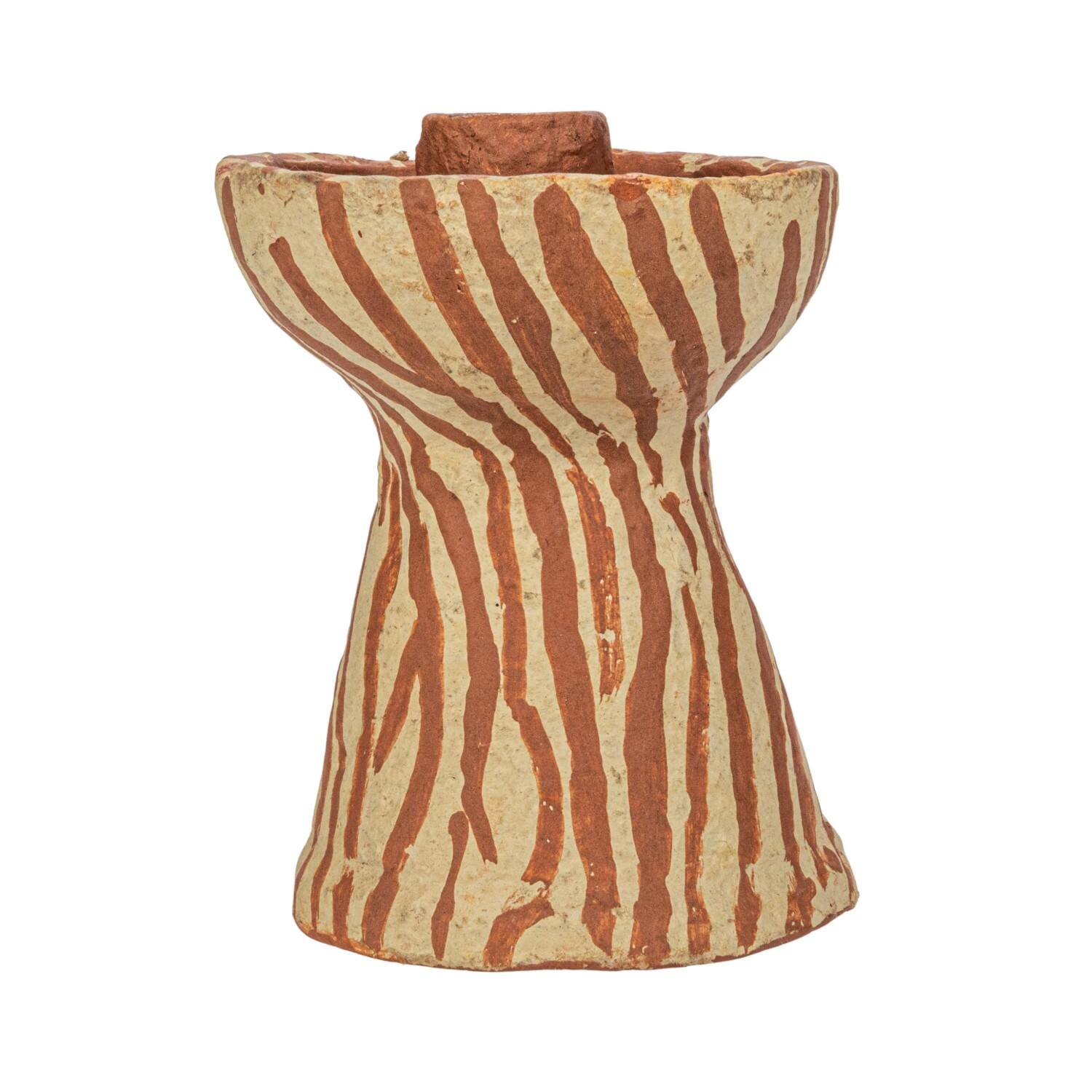 Hello Honey® 5" Round Decorative Hand-Painted Paper Mache Taper Holder