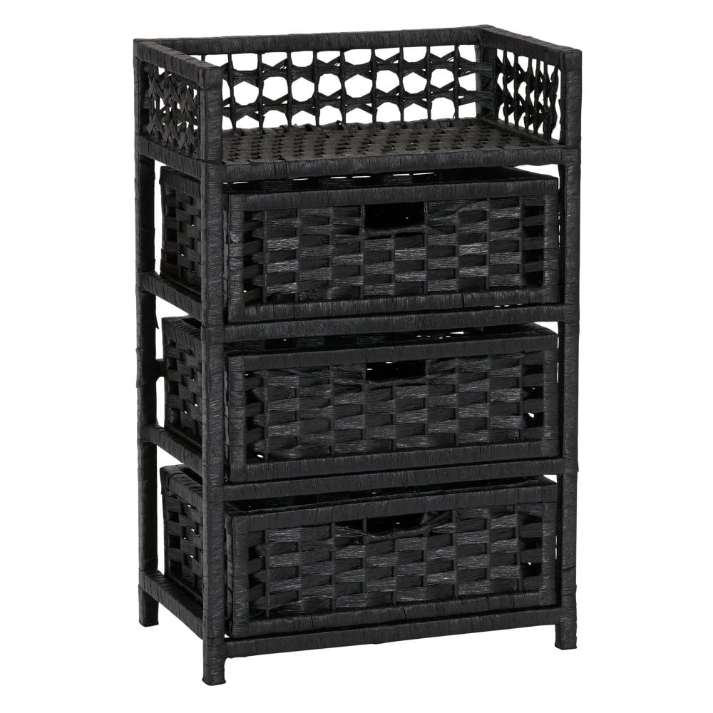 Household Essentials Woven 3 Drawer Chest with Cutout Handles