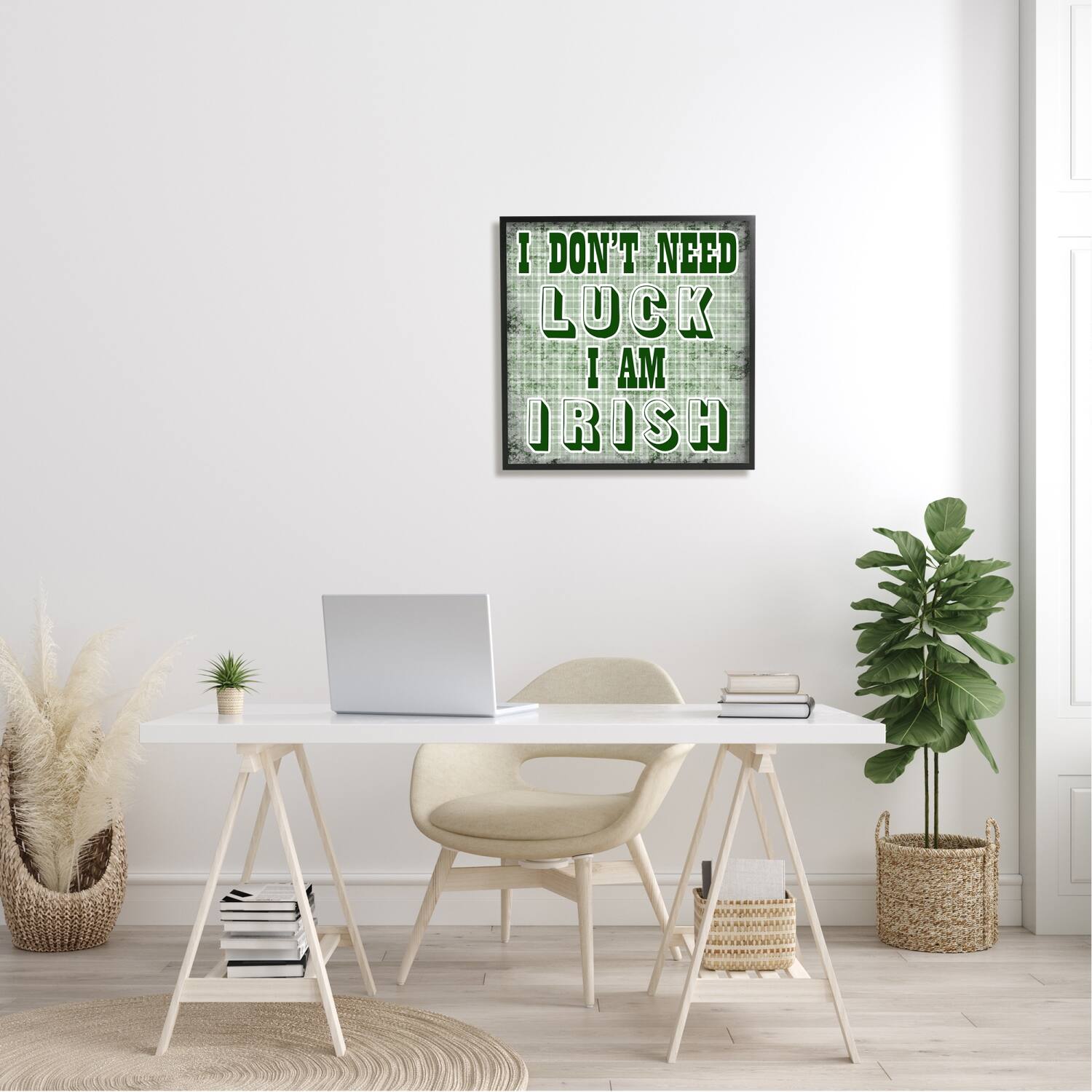 Stupell Industries Don't Need Luck I'm Irish Funny Plaid Framed Giclee Art