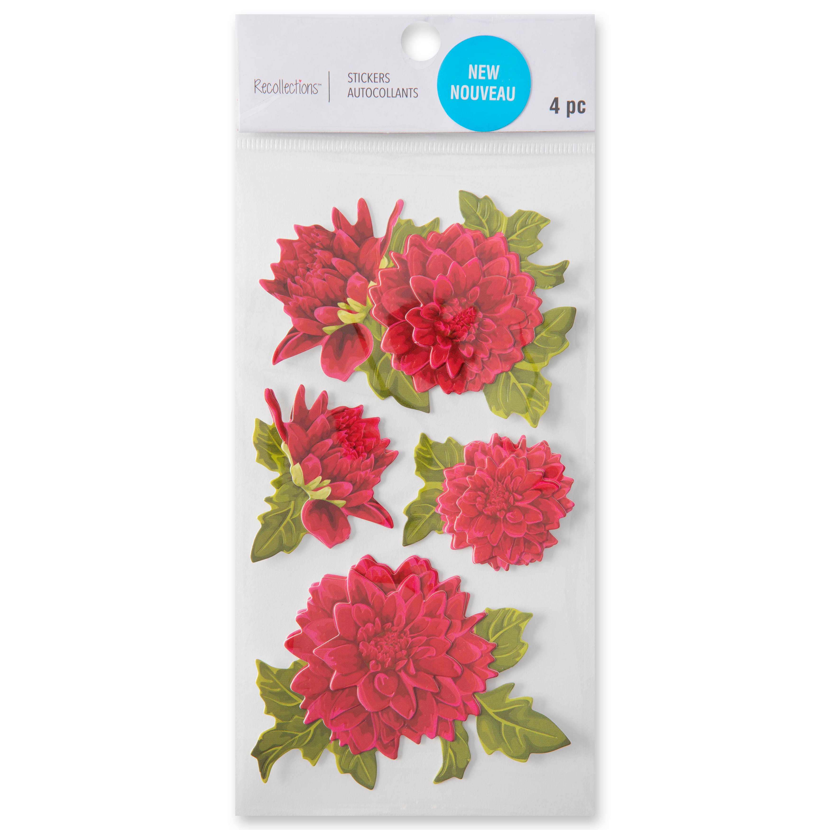 12 Packs: 4 ct. (48 total) Dahlia Stickers by Recollections™