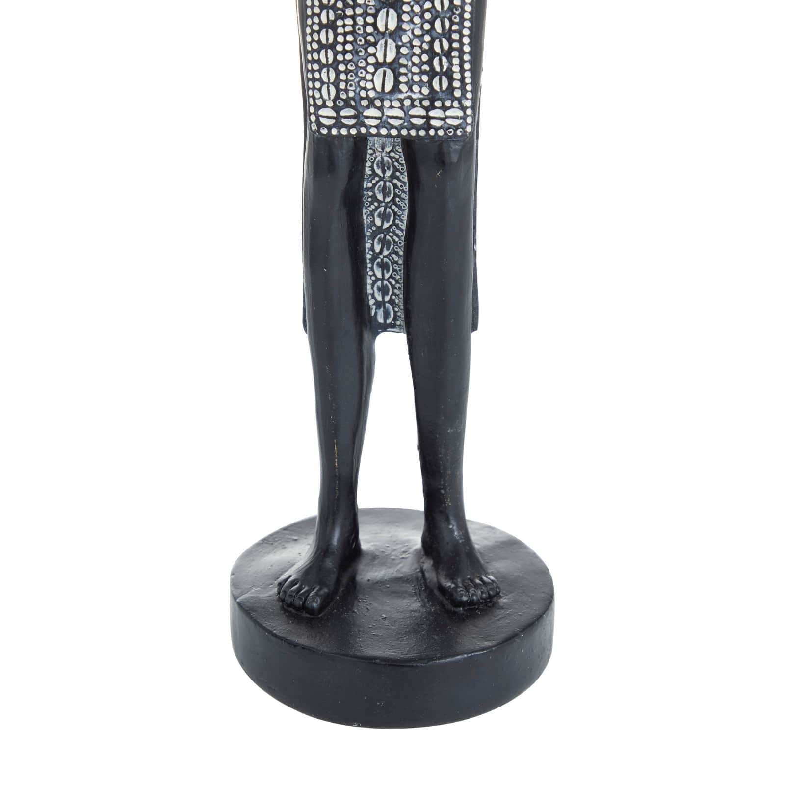 Set of 2 Black Polystone Eclectic Sculptures, 14" x 4" x 3"