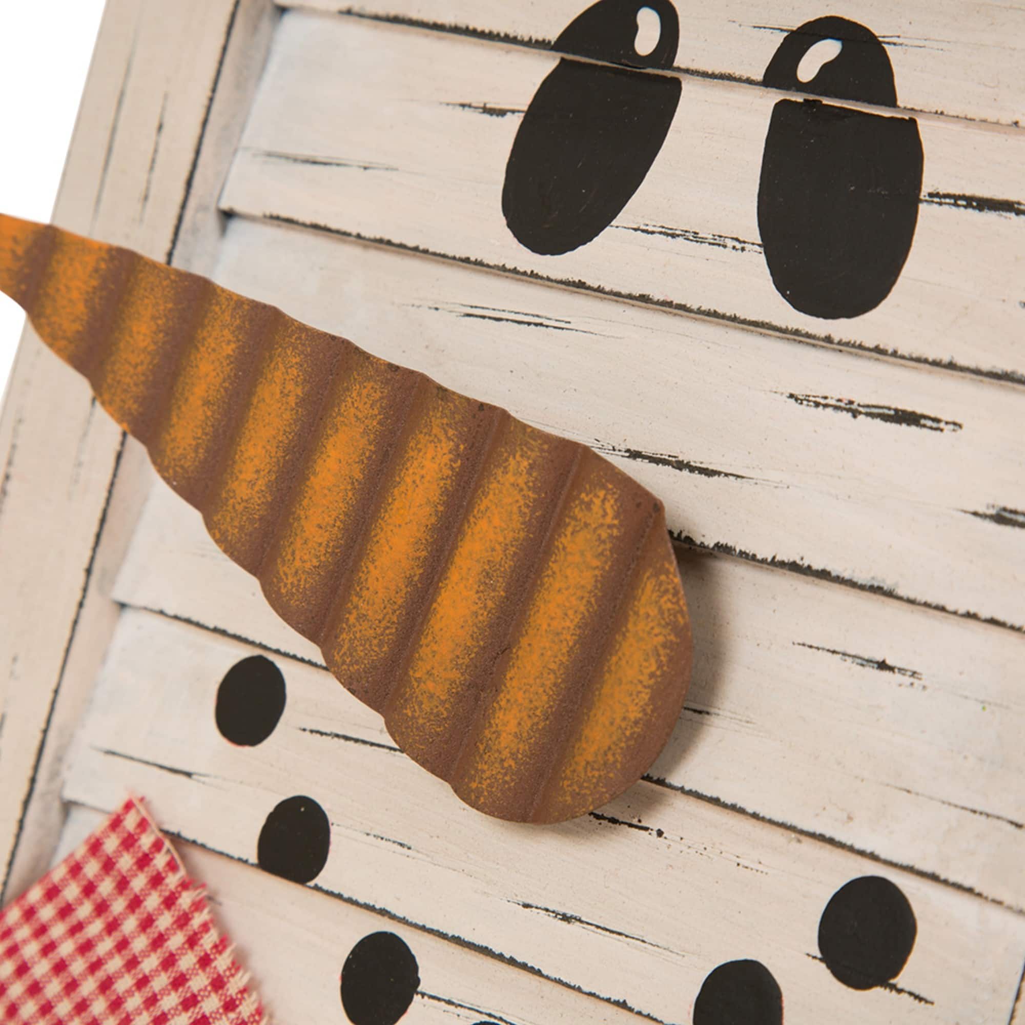 Glitzhome® 22" Wooden Snowman Shutter Décor