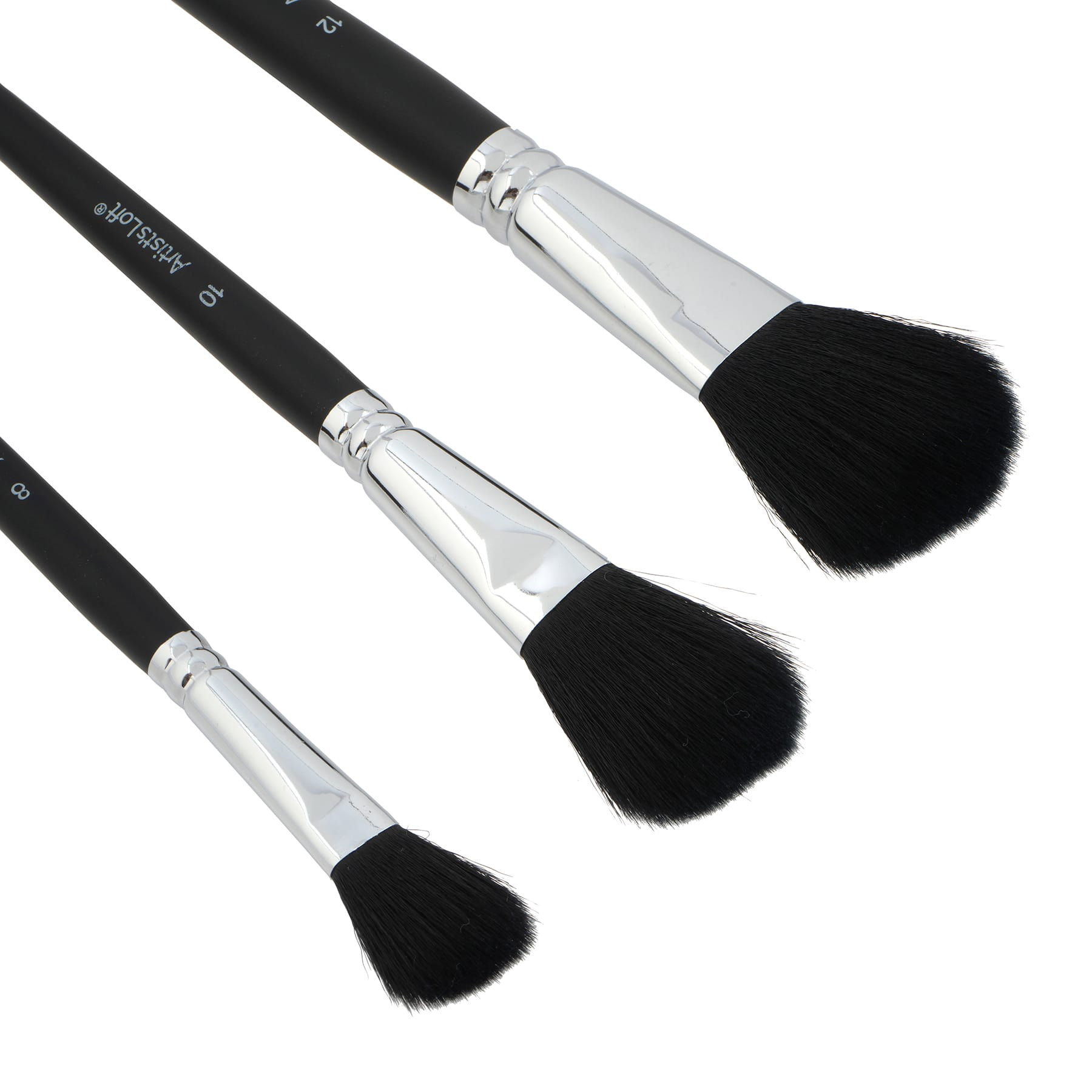 Black Taklon 3 Piece Mixed Media Oval Mop Brush Set by Artist's Loft®