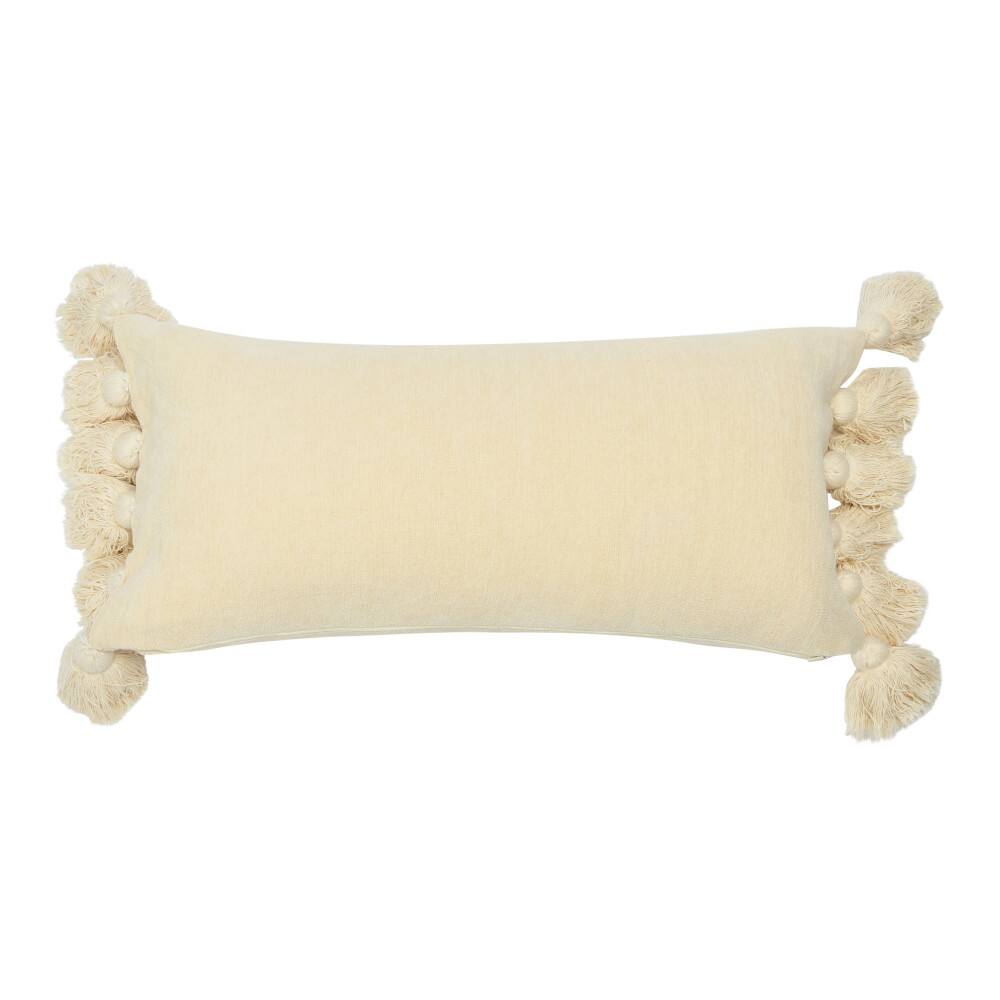 Hello Honey® Cream Chenille Lumbar Pillow with Tassels