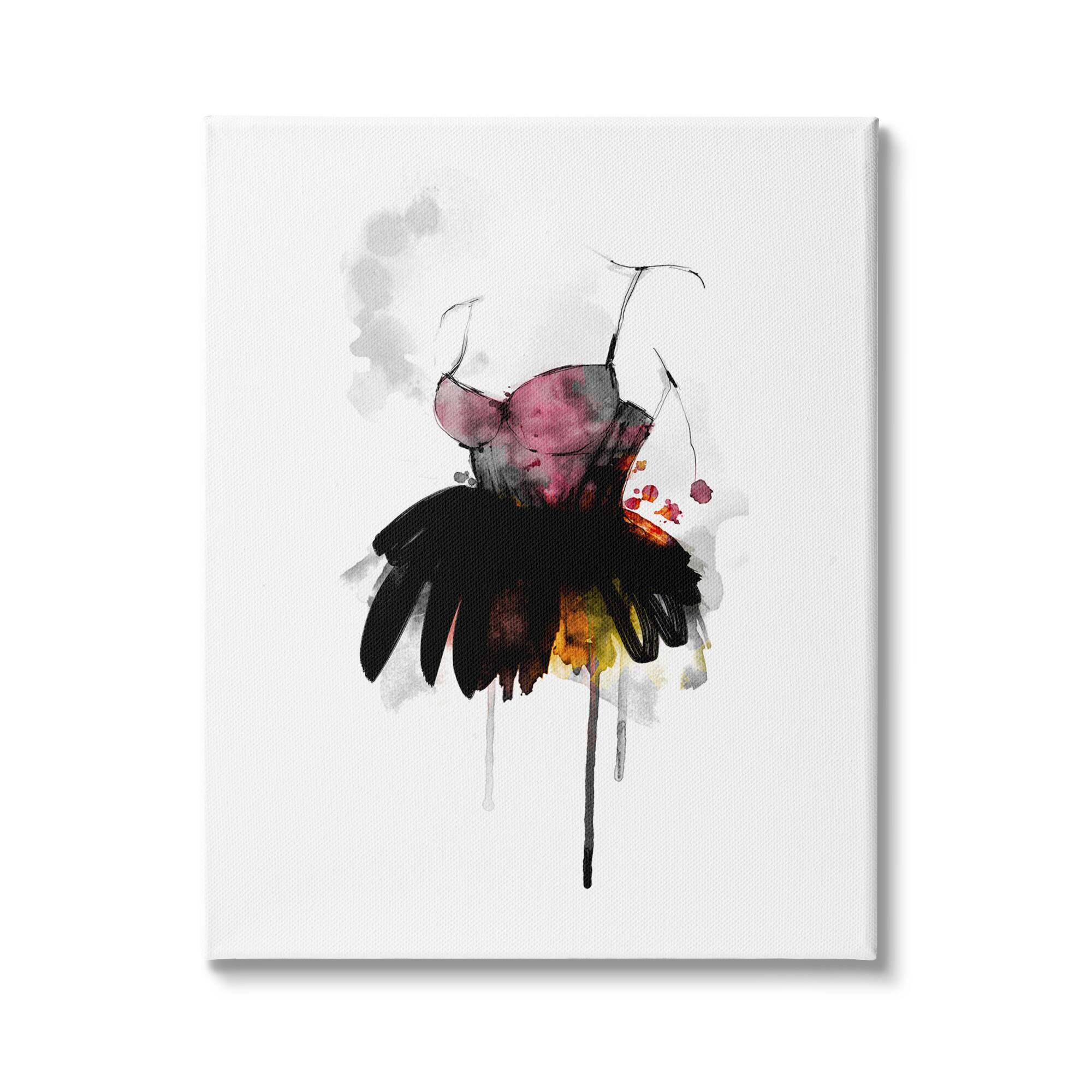 Stupell Industries Modern Female Corset Fashion Illustration Abstract Dress Canvas Wall Art