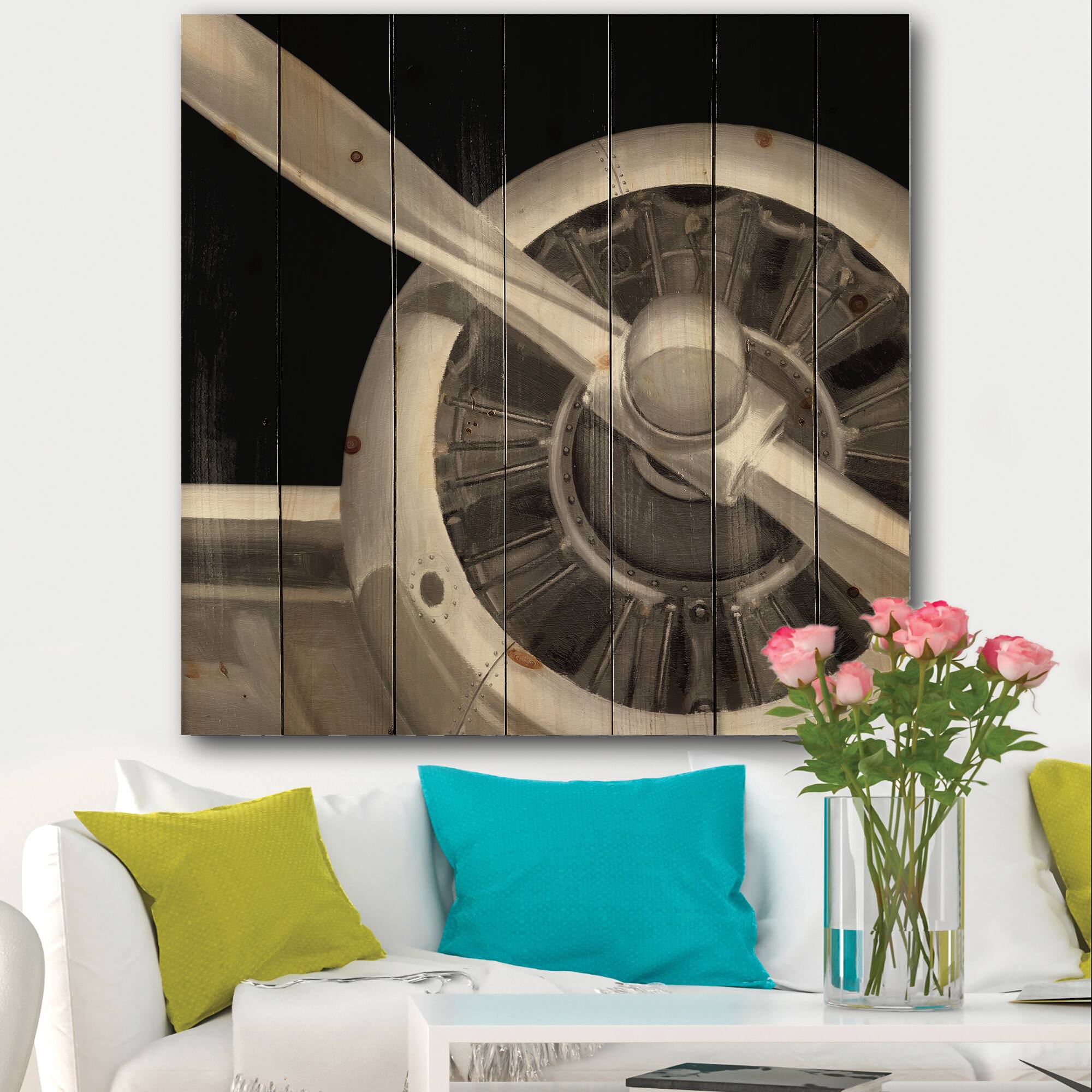 Designart - Travel by Air Grey Plane