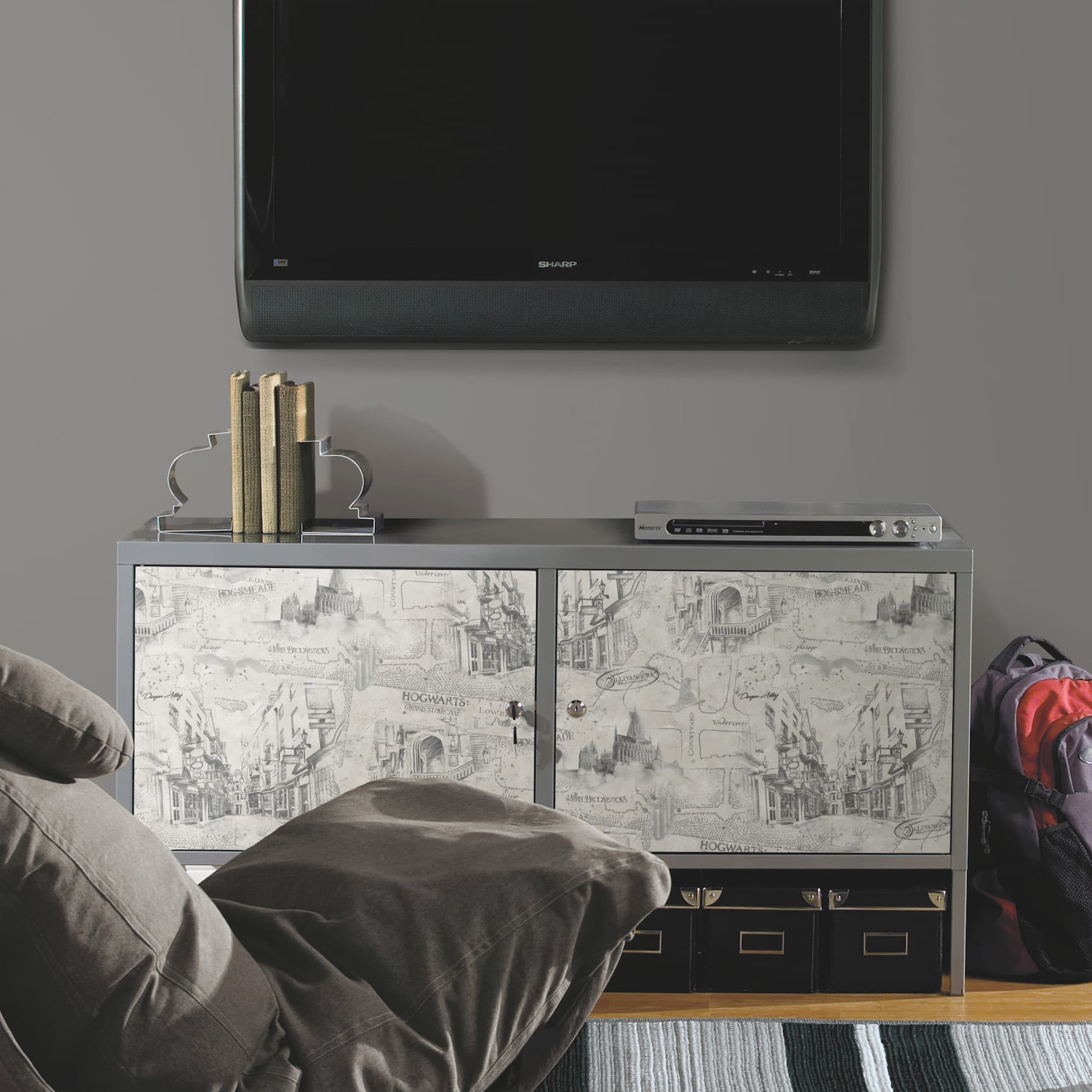 RoomMates Taupe Harry Potter Map Peel & Stick Wallpaper