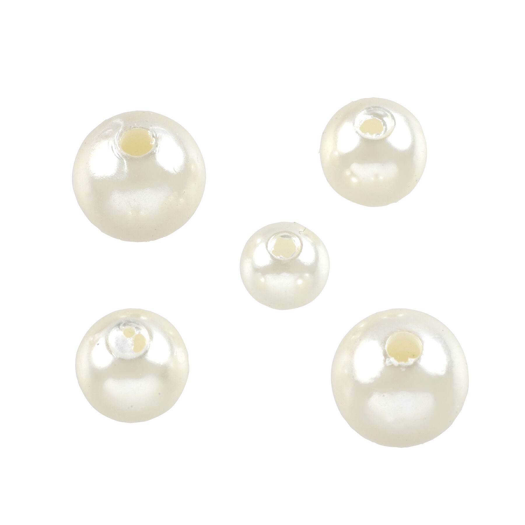 Ivory Plastic Pearl Round Beads by Bead Landing™