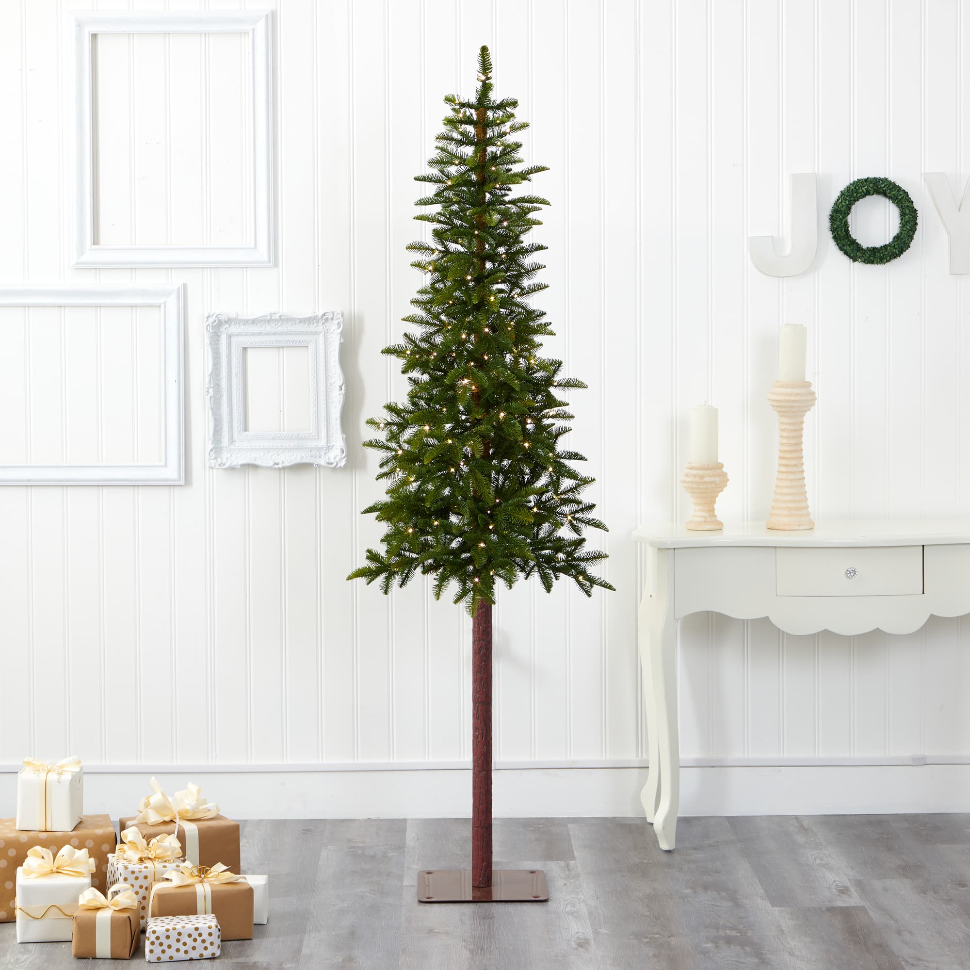 7ft. Pre-Lit Alaskan Alpine Artificial Christmas Tree, Clear LED Lights
