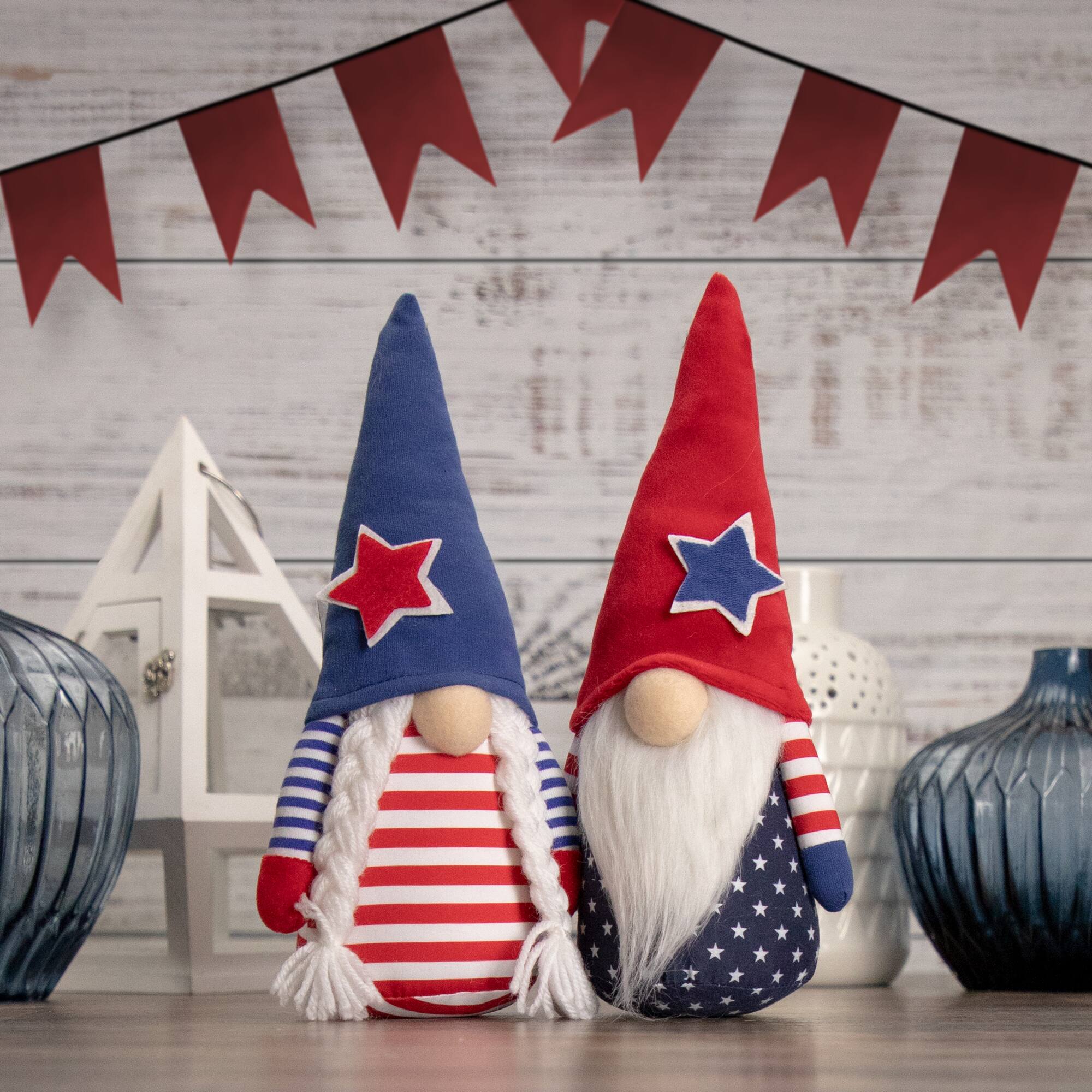 10.5" Americana Boy 4th of July Patriotic Gnome