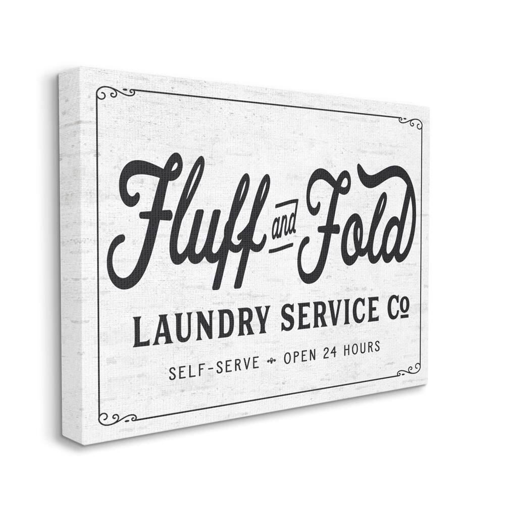 Stupell Industries Fluff and Fold Laundry Room Vintage Country Sign Canvas Wall Art