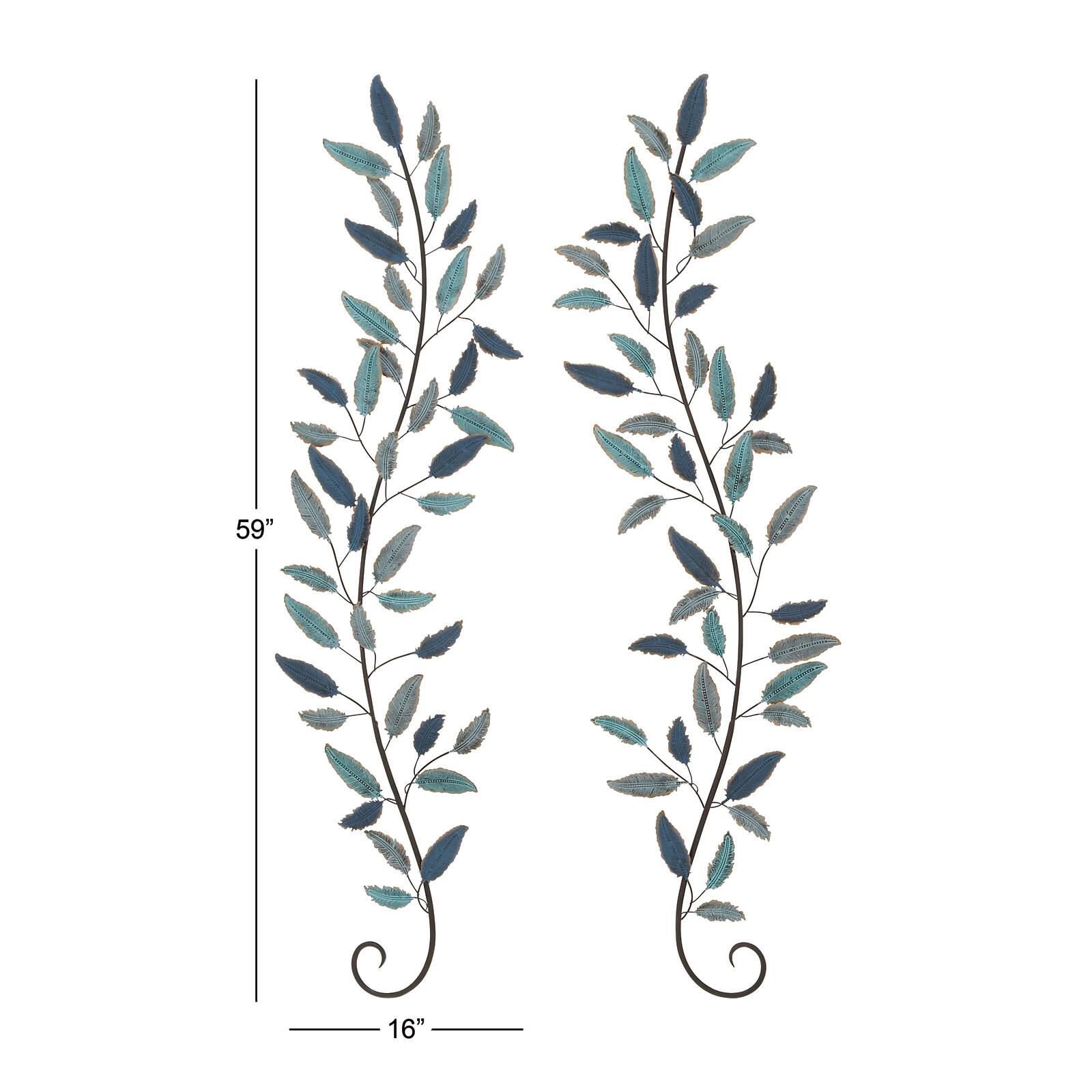 Turquoise Traditional Floral Metal Wall Décor Set